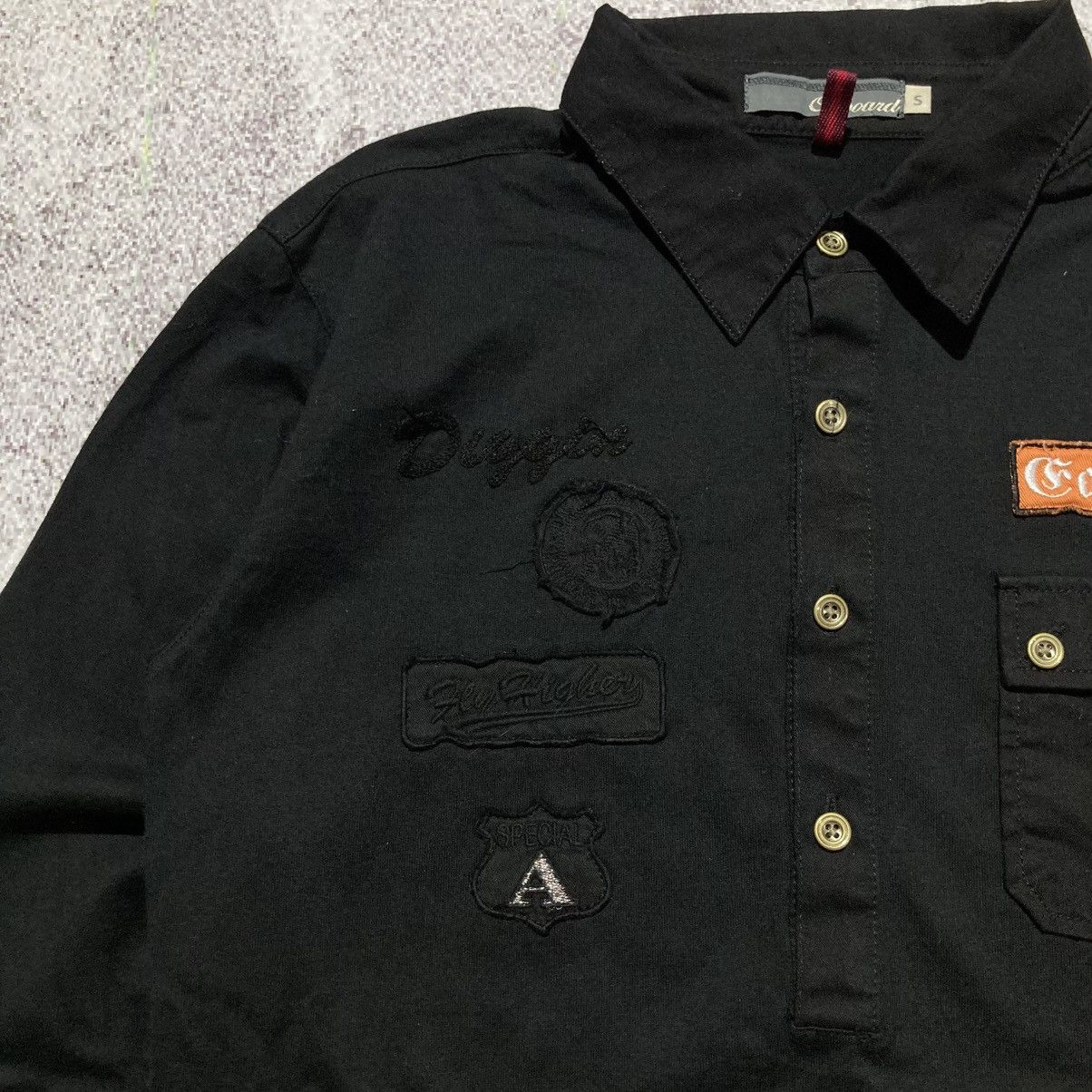 Japanese Brand 2000s On Board Patch Logo Halfbutton Shirt Gothic Punk Style Size US S / EU 44-46 / 1 - 6 Thumbnail