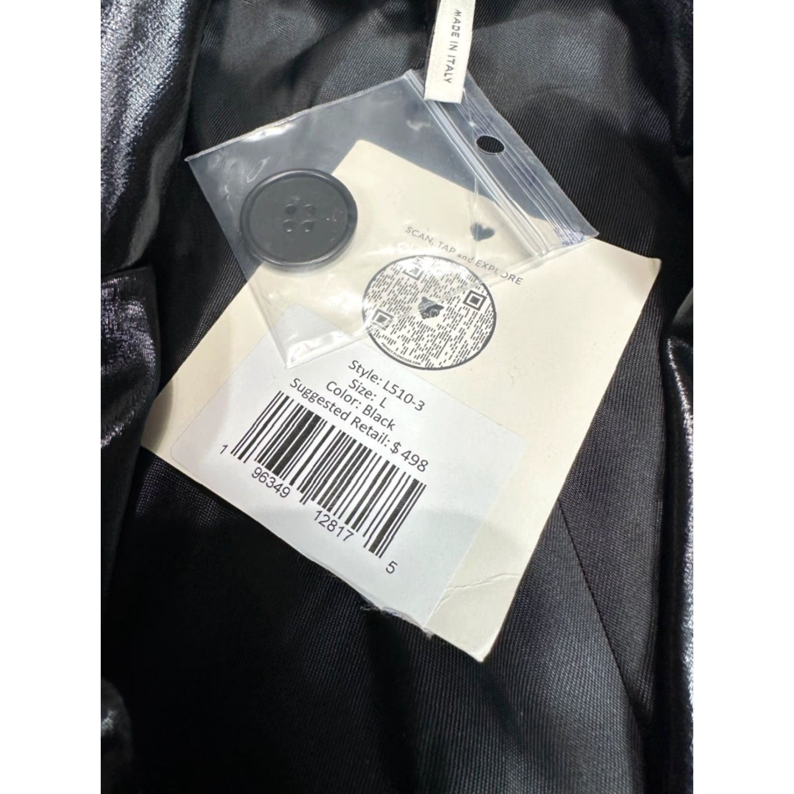 Vintage Lita by Ciara Womens Jacket Black L Size L XL Pockets Lined Shiny Double Breasted Size L / US 10 / IT 46 - 7 Thumbnail