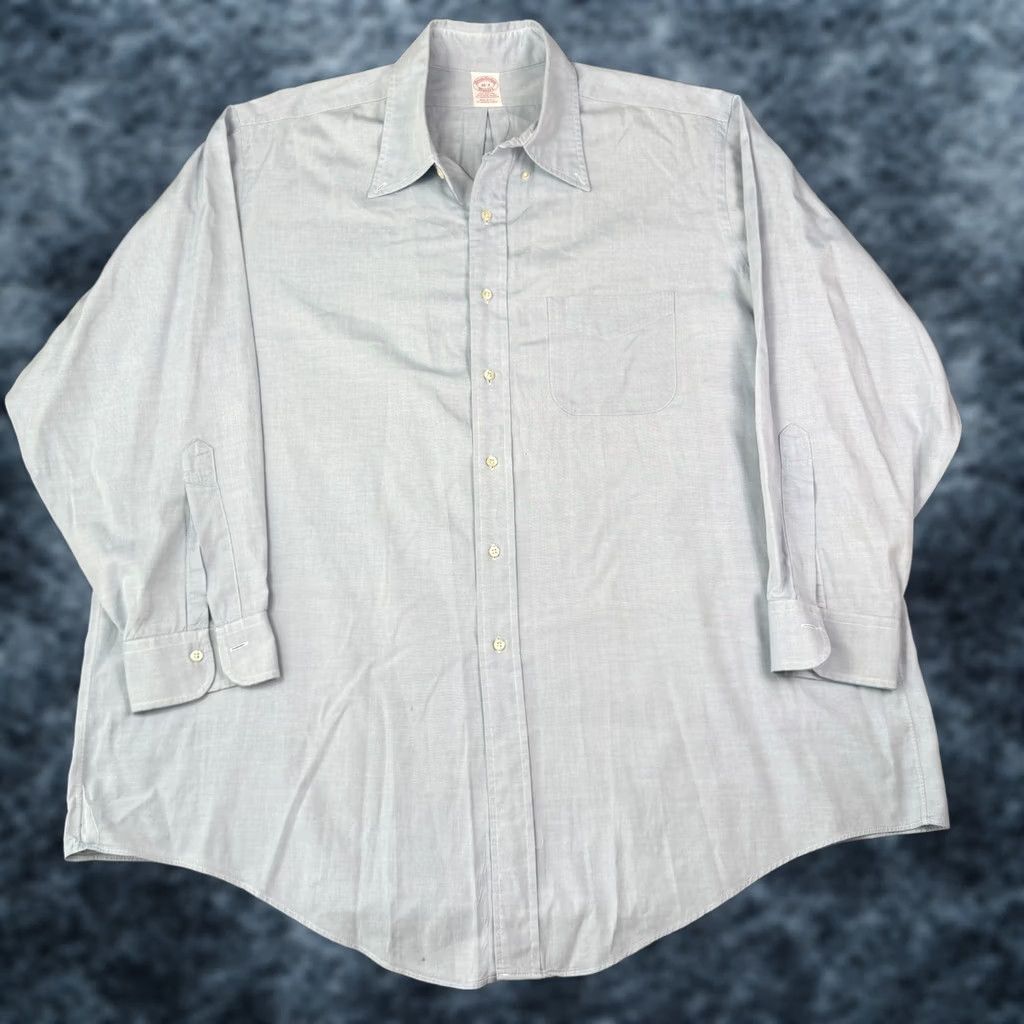 Brooks Brothers VINTAGE Brooks Brothers Makers Button Down Shirt Mens 18-3 Blue USA Made 80s Size US XXL / EU 58 / 5 - 1 Thumbnail