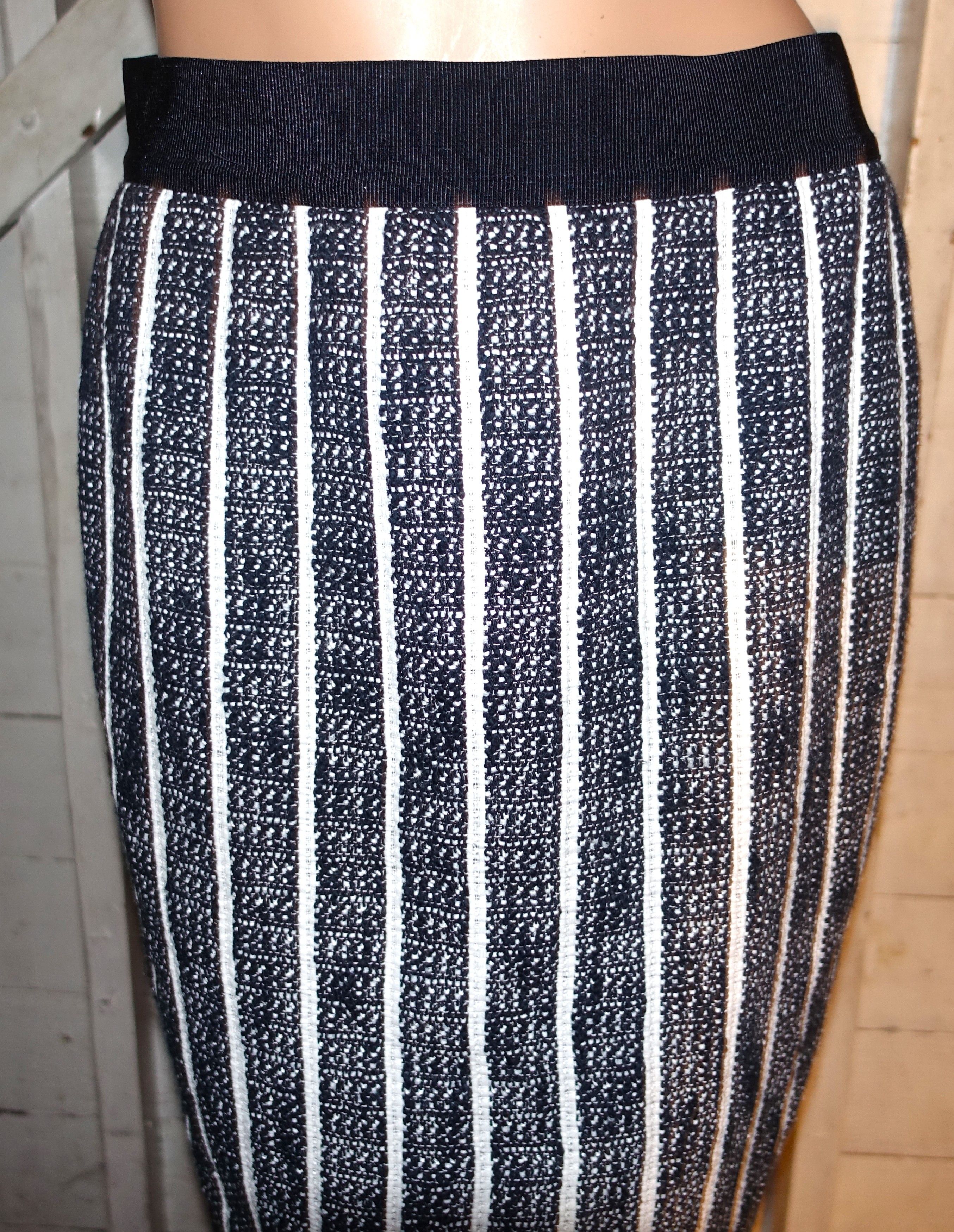 Ann Taylor Ann Taylor Black White Striped Skirt 6 NWT Size 26" / US 2 / IT 38 - 2 Thumbnail