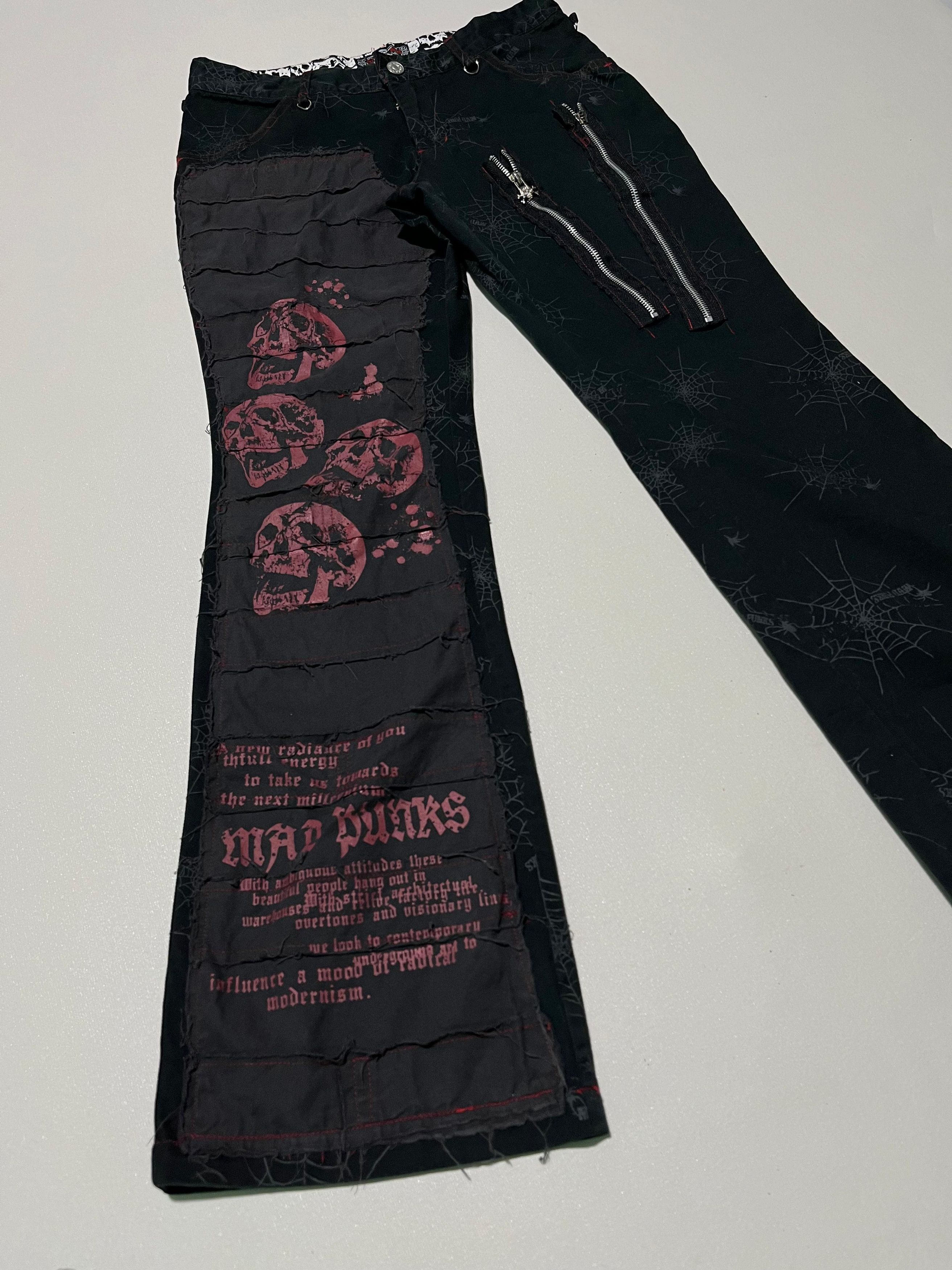 Japanese Brand 💥Rare💥Mad Punk Spider Bondage Pants Size US 30 / EU 46 - 2 Thumbnail