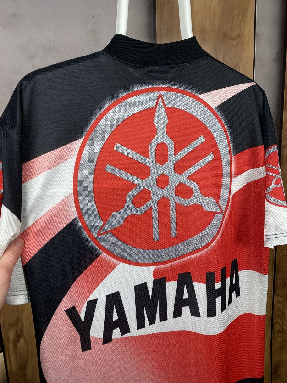 Yamaha 🏁Vintage 90s T-Shirt Yamaha Big Logo Overprint Racing Tee🏁 Size US L / EU 52-54 / 3 - 3 Thumbnail