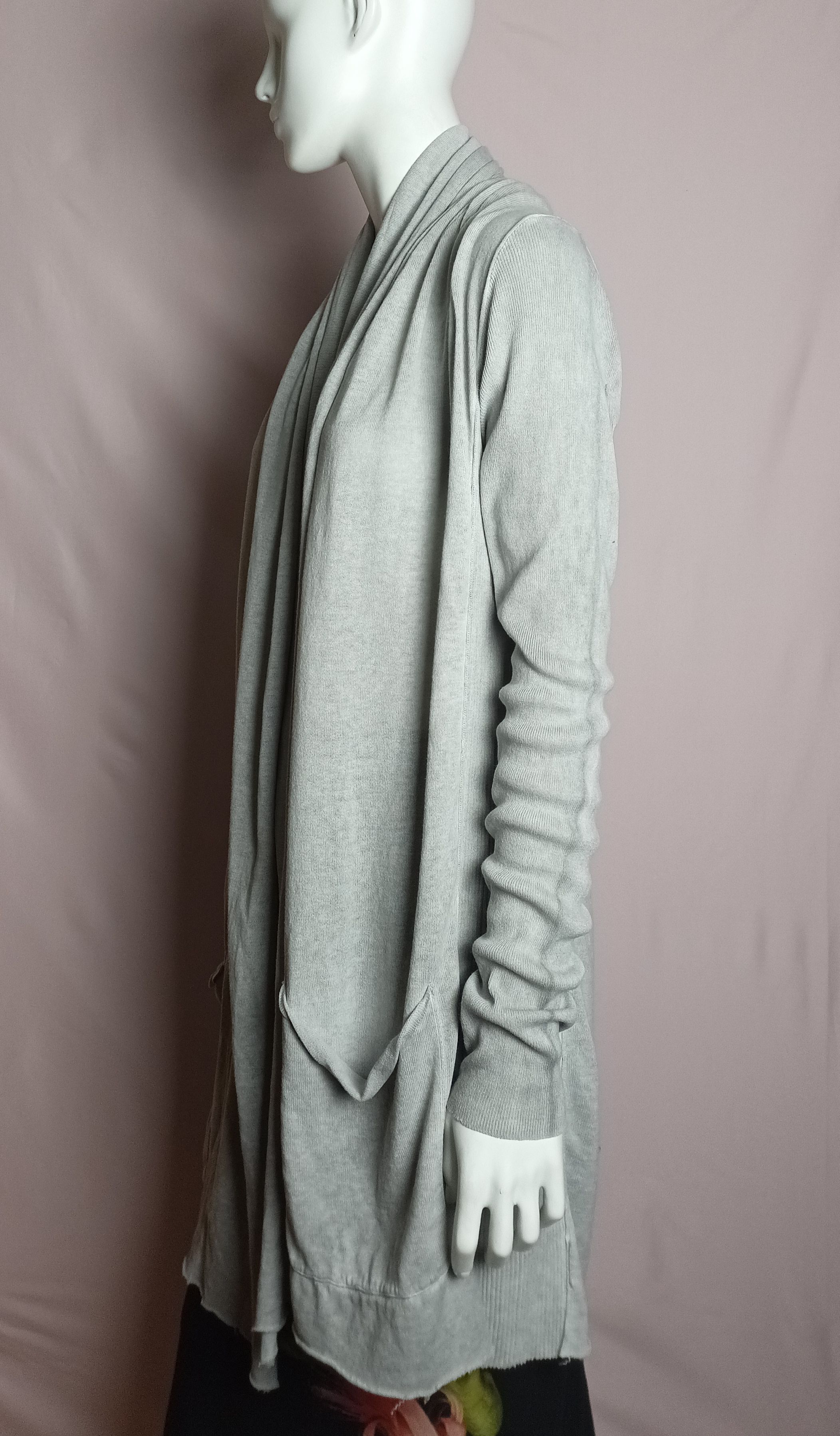 Rundholz RUNDHOLZ Black Label Gray Open Asymmetric Cardigan Size L / US 10 / IT 46 - 4 Thumbnail