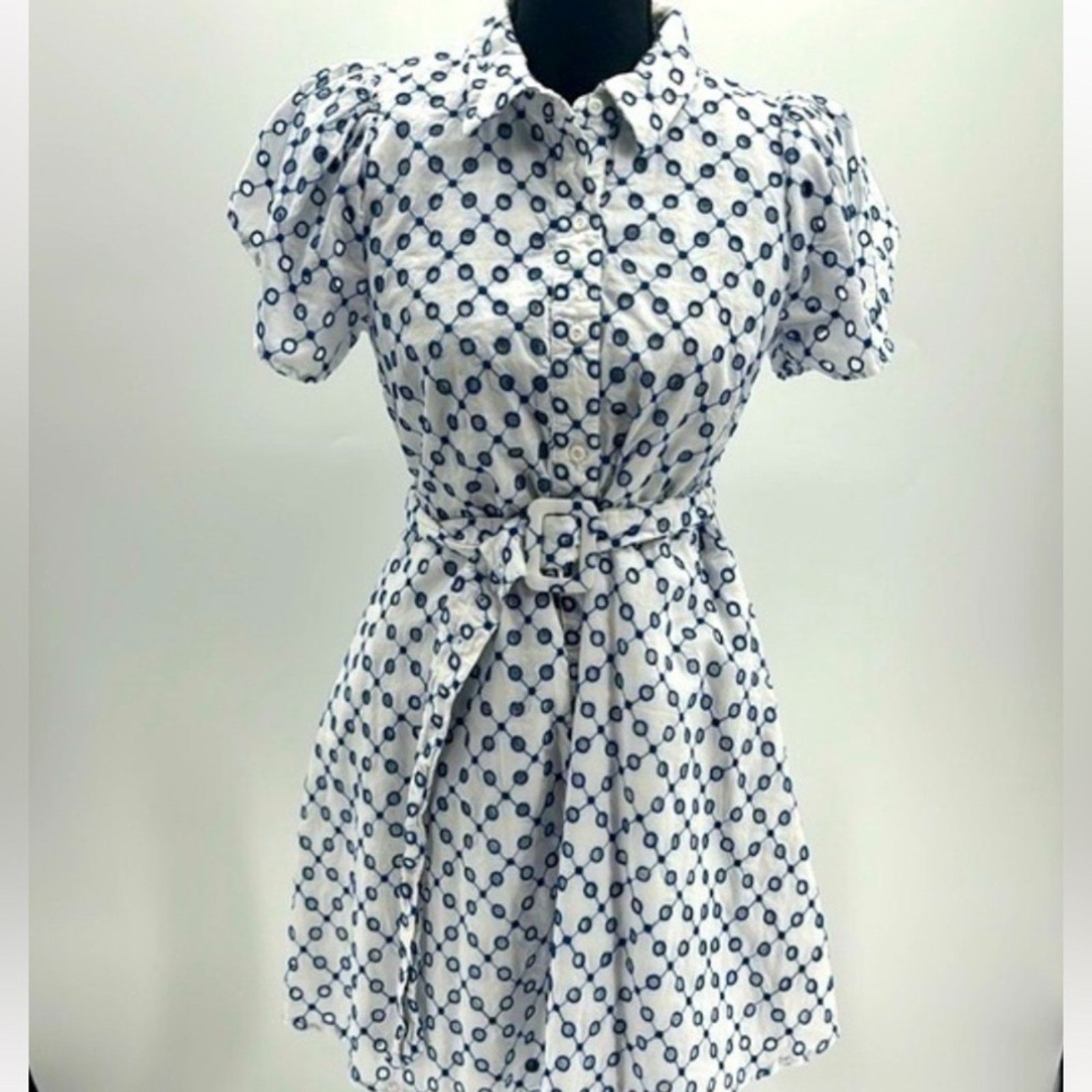 ALEXIS Alexis x Target Blue & White Tulip Eyelet‎ Dress Small EUC Size S / US 4 / IT 40 - 3 Thumbnail