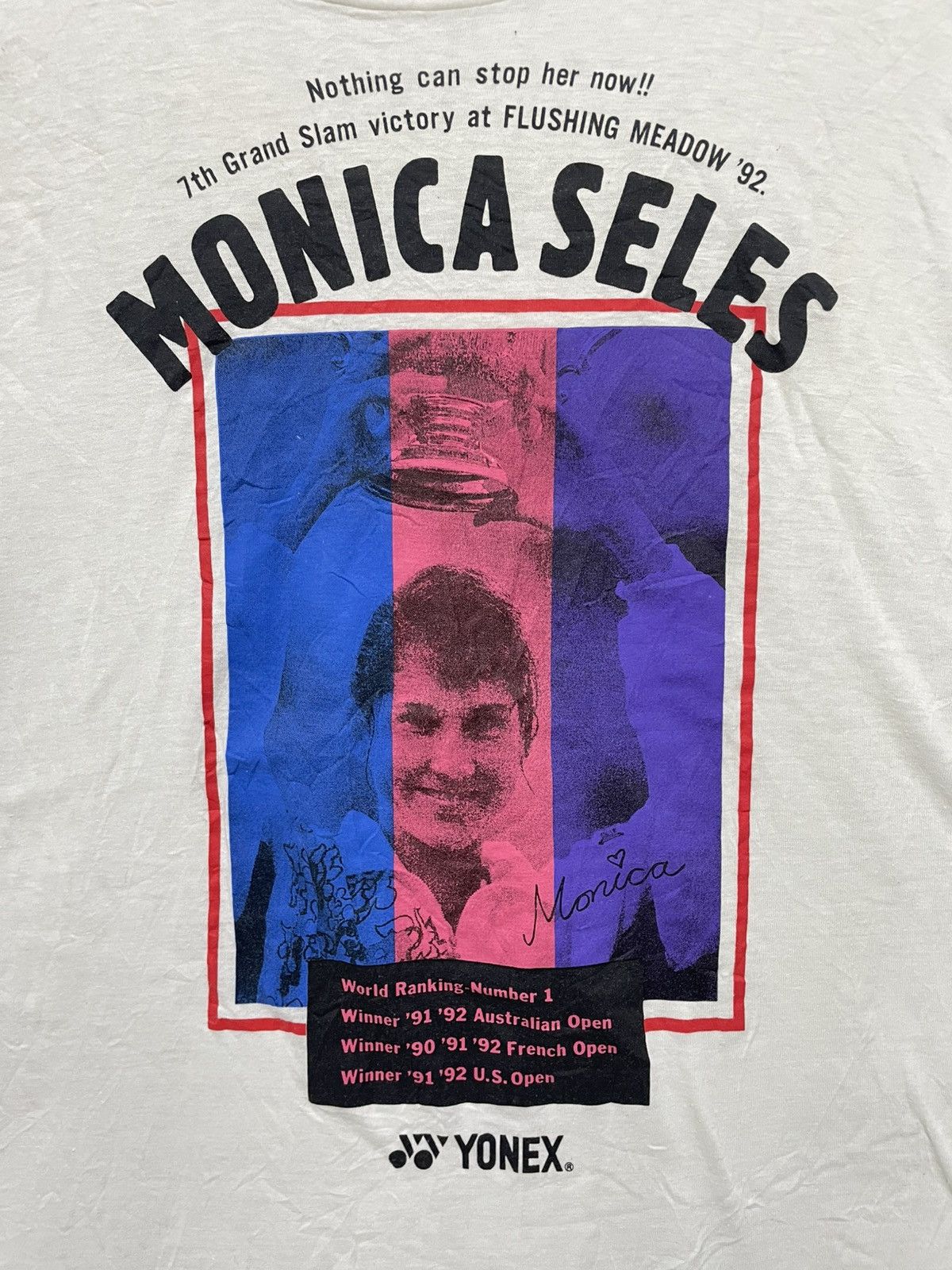 Vintage Vintage 90s Yonex Monica Seles T-Shirt Size US L / EU 52-54 / 3 - 2 Thumbnail