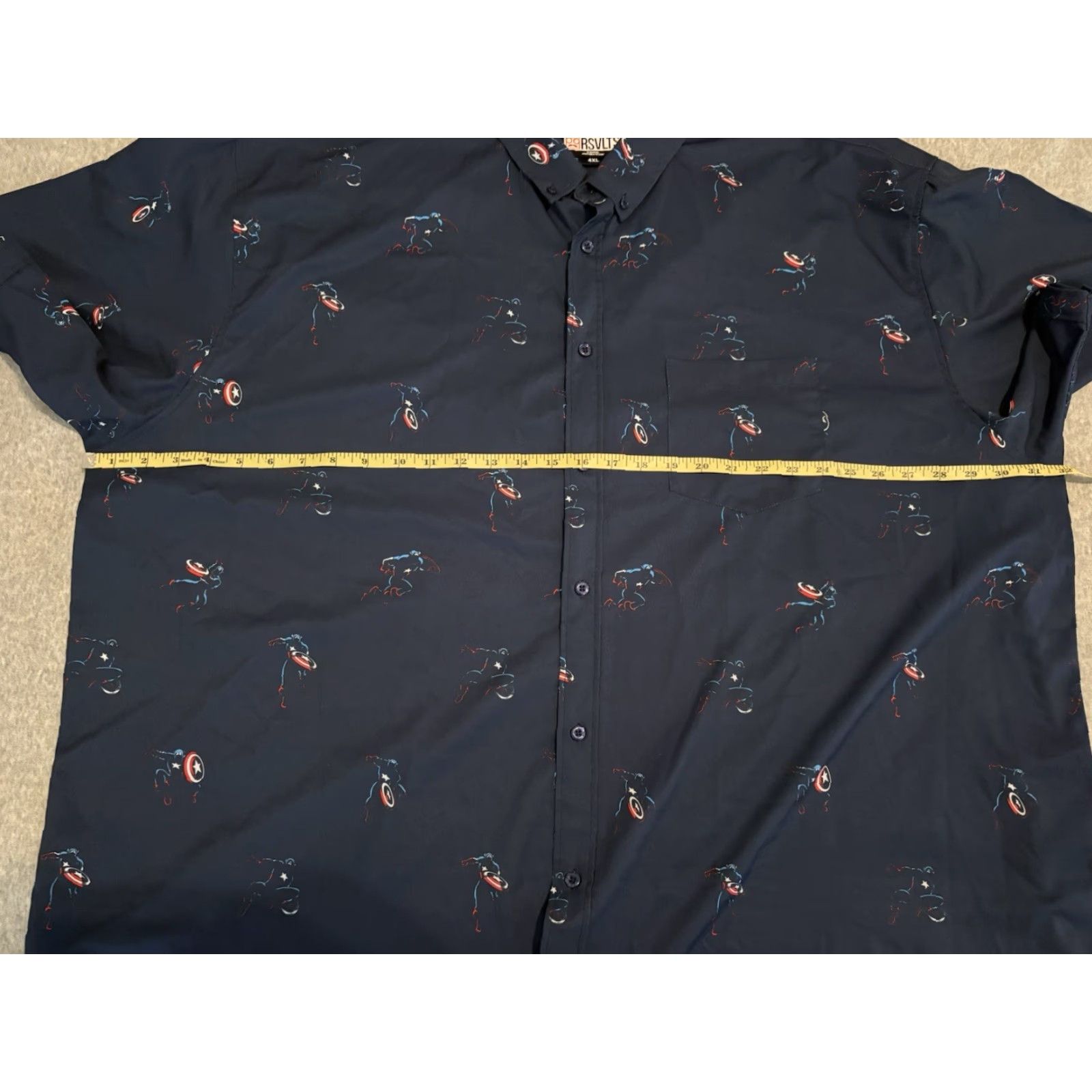 Vintage VINTAGE RSVLTS Marvel Captain America Button Up Shirt Kunuflex Mens 4XL Blue Captain America Shirt Mens 4XL Size US XXL / EU 58 / 5 - 5 Thumbnail