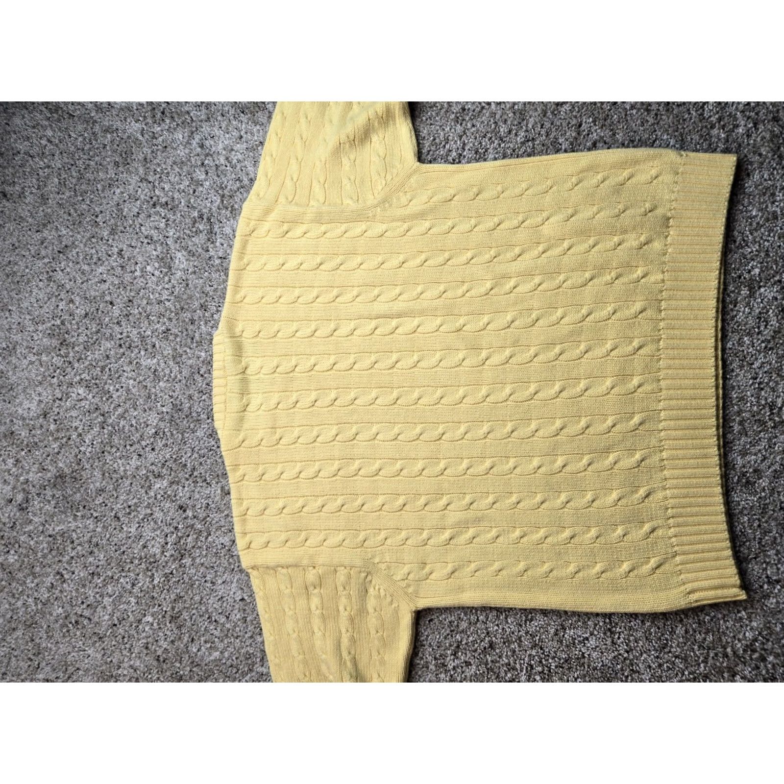 J.Crew Vintage J.Crew Oarsman Cable Knit Sweater Large Men Yellow Long Sleeve Crew Neck Size US L / EU 52-54 / 3 - 6 Thumbnail