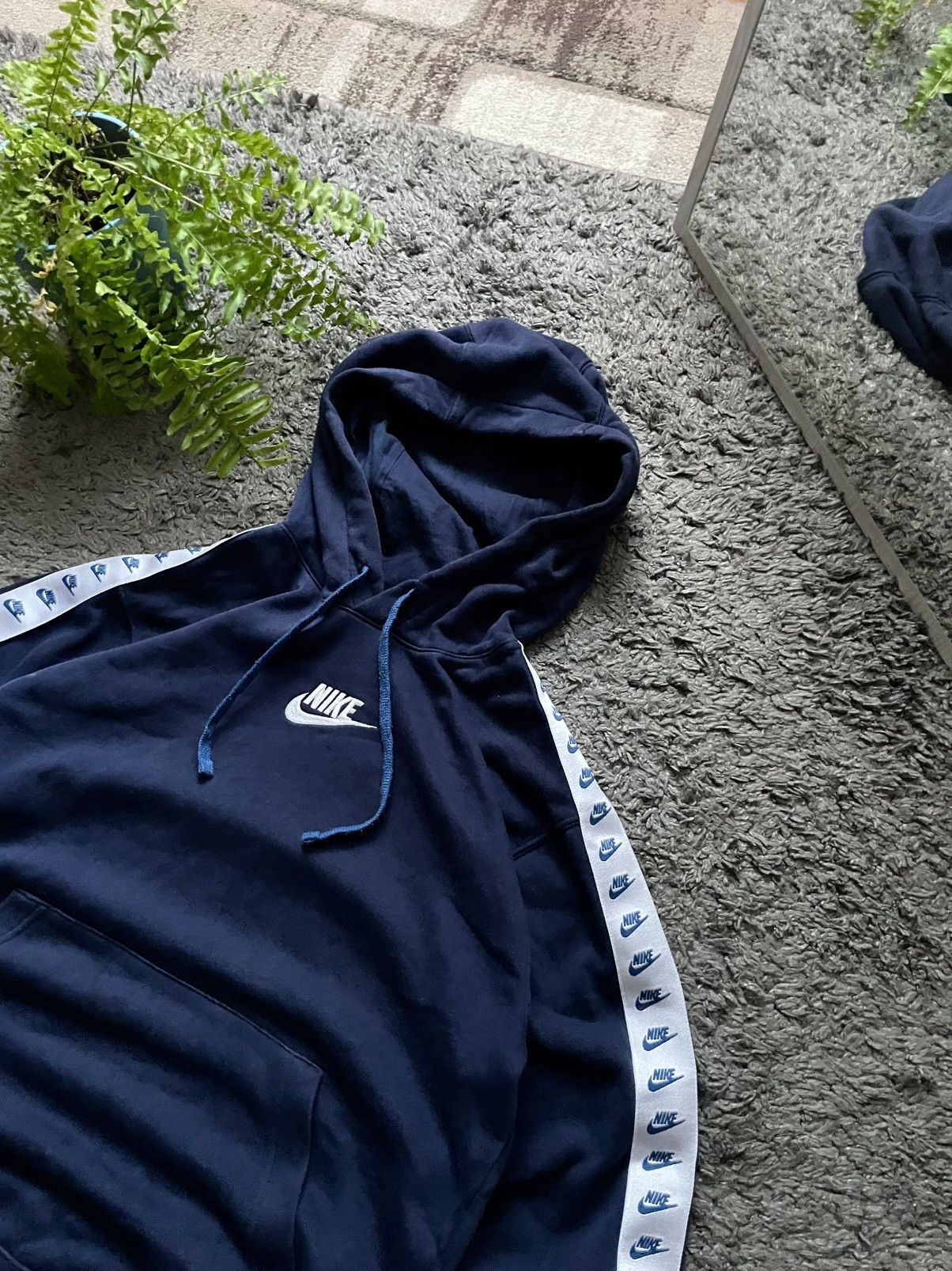Nike × Vintage 00s Nike Hoodie Streetwear Center Logo Drill Swoosh Vintage Size US S / EU 44-46 / 1 - 4 Thumbnail