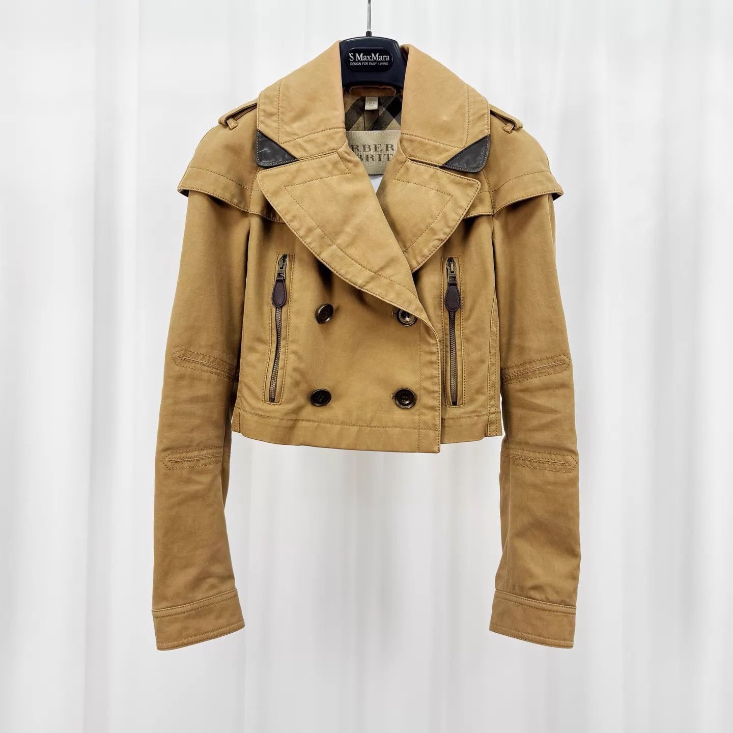 Burberry Burberry Caramel Double Breasted Short Trench Short Jkt UK6 Size XS / US 0-2 / IT 36-38 - 1 Thumbnail