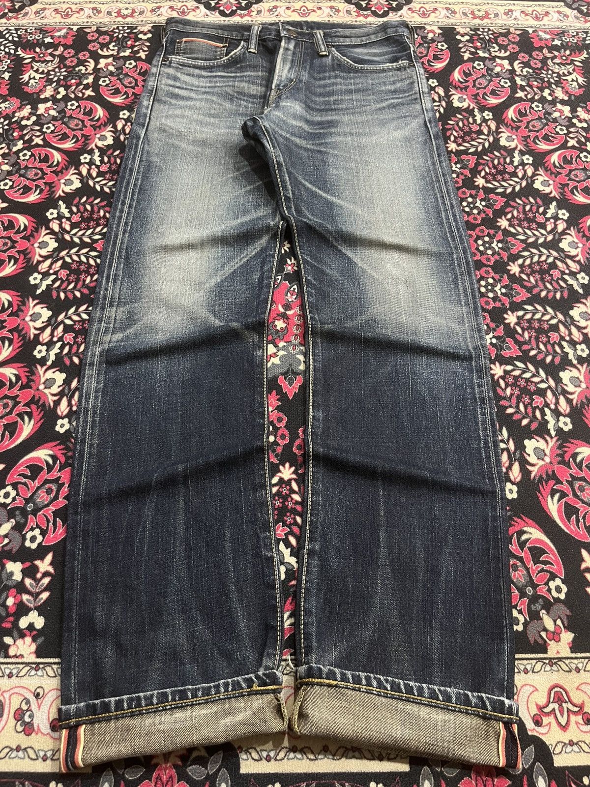 Edwin ⚡️Selvedge⚡️Vintage Edwin 505Z Buckle Back Blue Washed Jeans Size US 29 - 1 Thumbnail
