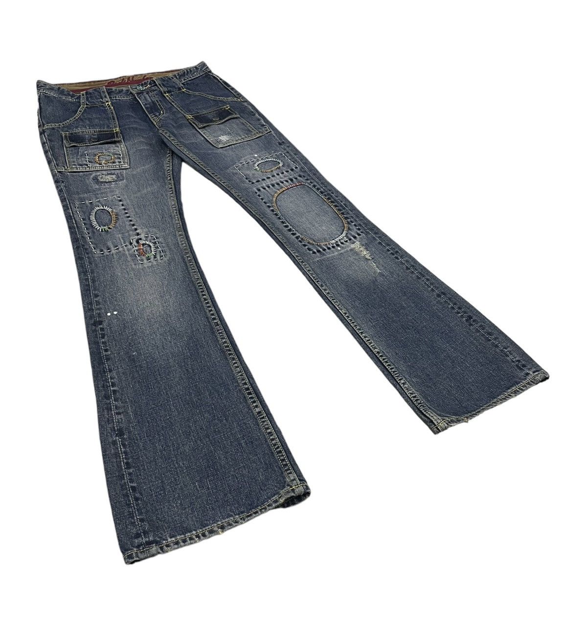 PPFM BackNumber Japan Bush Flare Jeans Patchwork Kapital Style Size US 30 / EU 46 - 3 Thumbnail