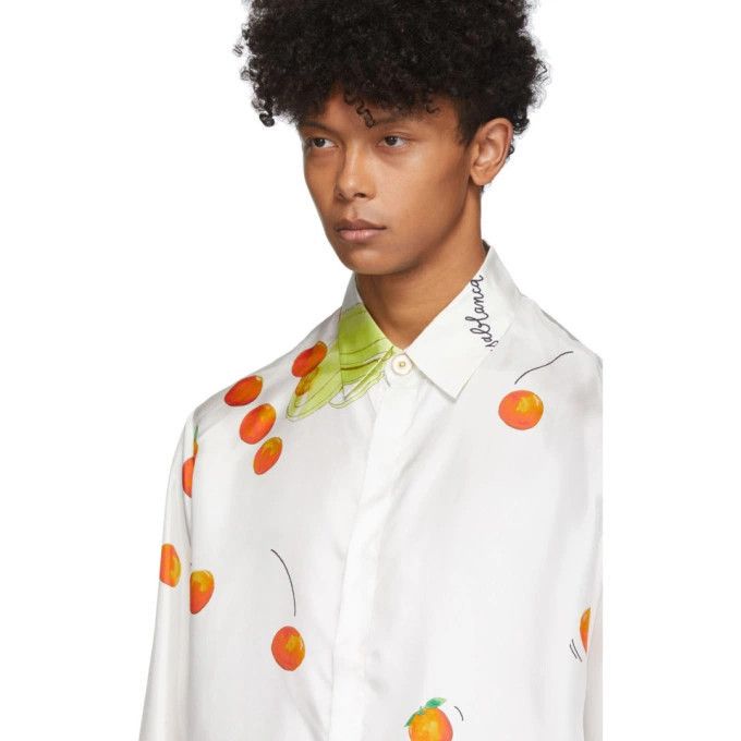 Casablanca SSENSE Exclusive (2019 Archive) Encore Les Orange Silk Shirt Size US L / EU 52-54 / 3 - 4 Thumbnail