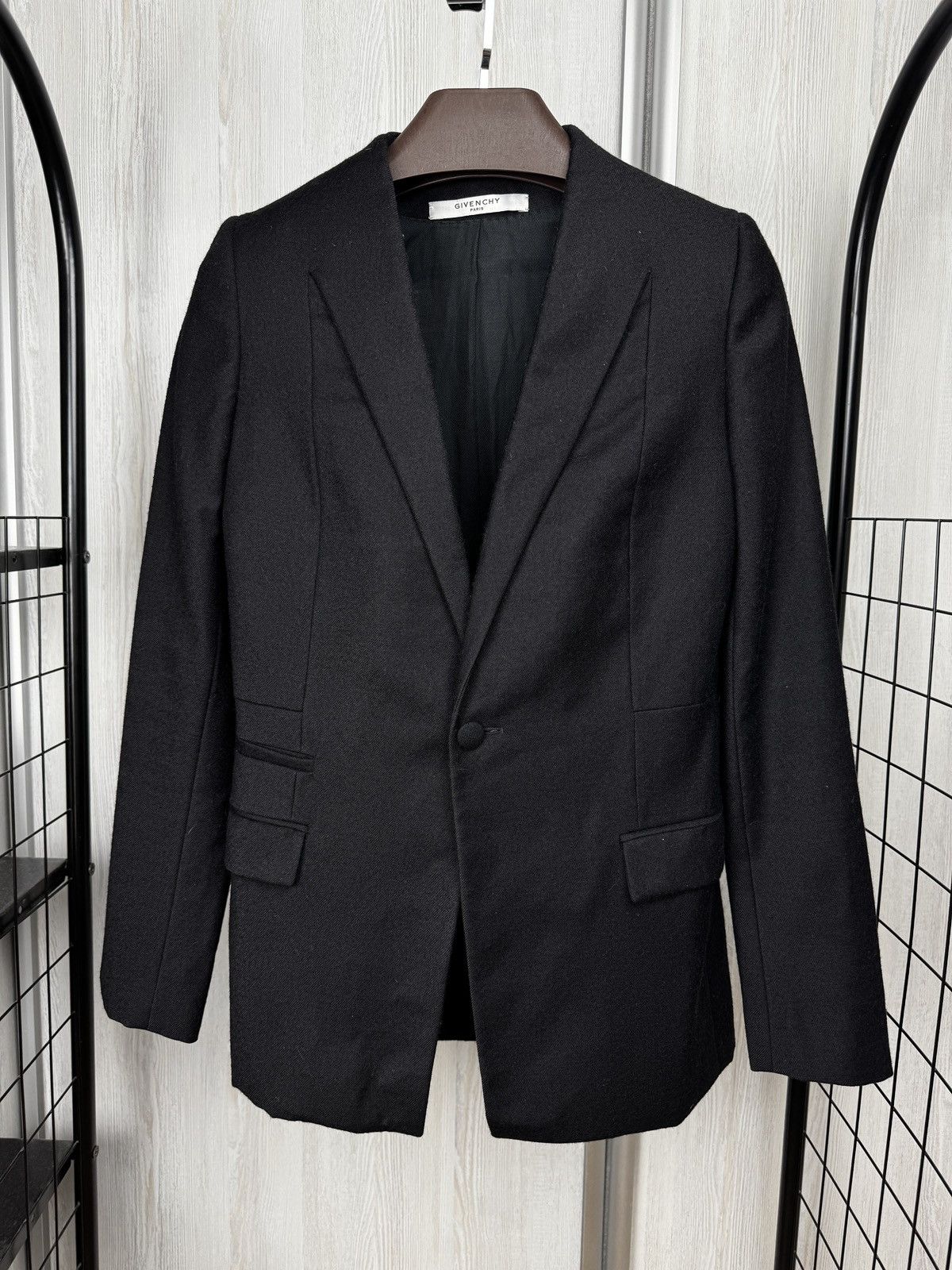 Givenchy Givenchy Paris black wool one button dinner jacket blazer Size 36R - 1 Thumbnail