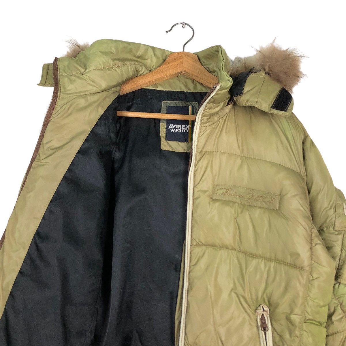 Avirex 🔥Vintage Bomber Jacket Puffer Down Avirex Varsity Mink Fur Size US M / EU 48-50 / 2 - 14 Thumbnail