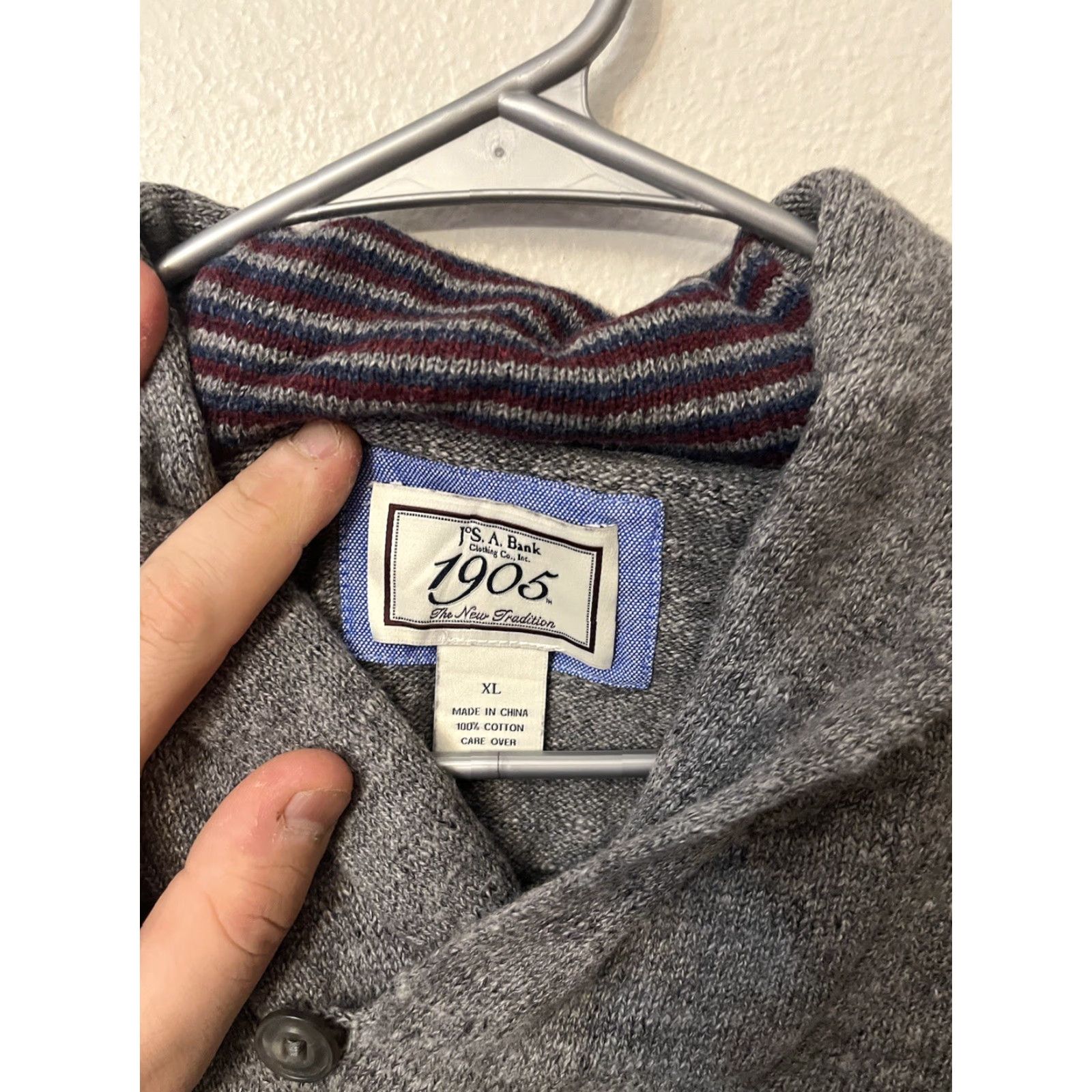 Jos. A. Bank Jos. A. Bank Sweater Mens Size XL Grey Shawl Collar Executive Collection Size US XL / EU 56 / 4 - 2 Thumbnail