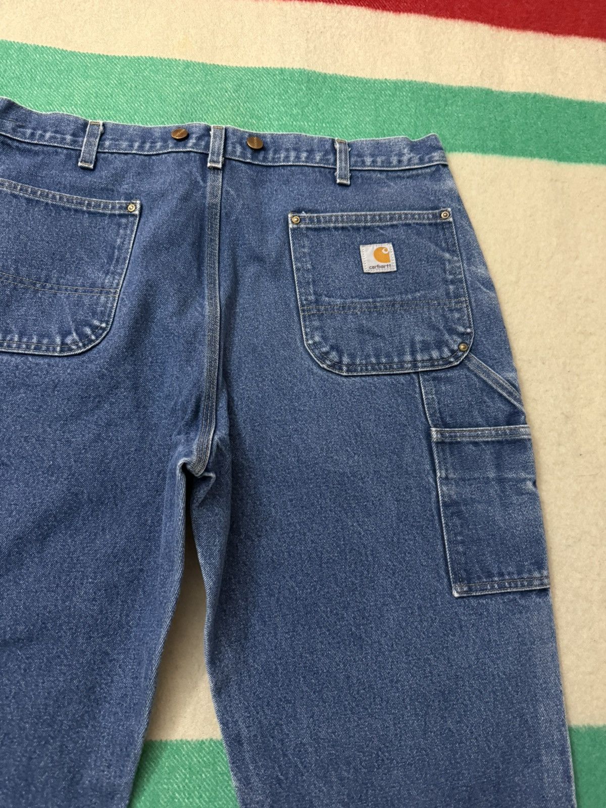 Carhartt Vintage 90s Carhartt Denim Double Knee 38 Wide Leg Jeans Size US 38 / EU 54 - 5 Thumbnail