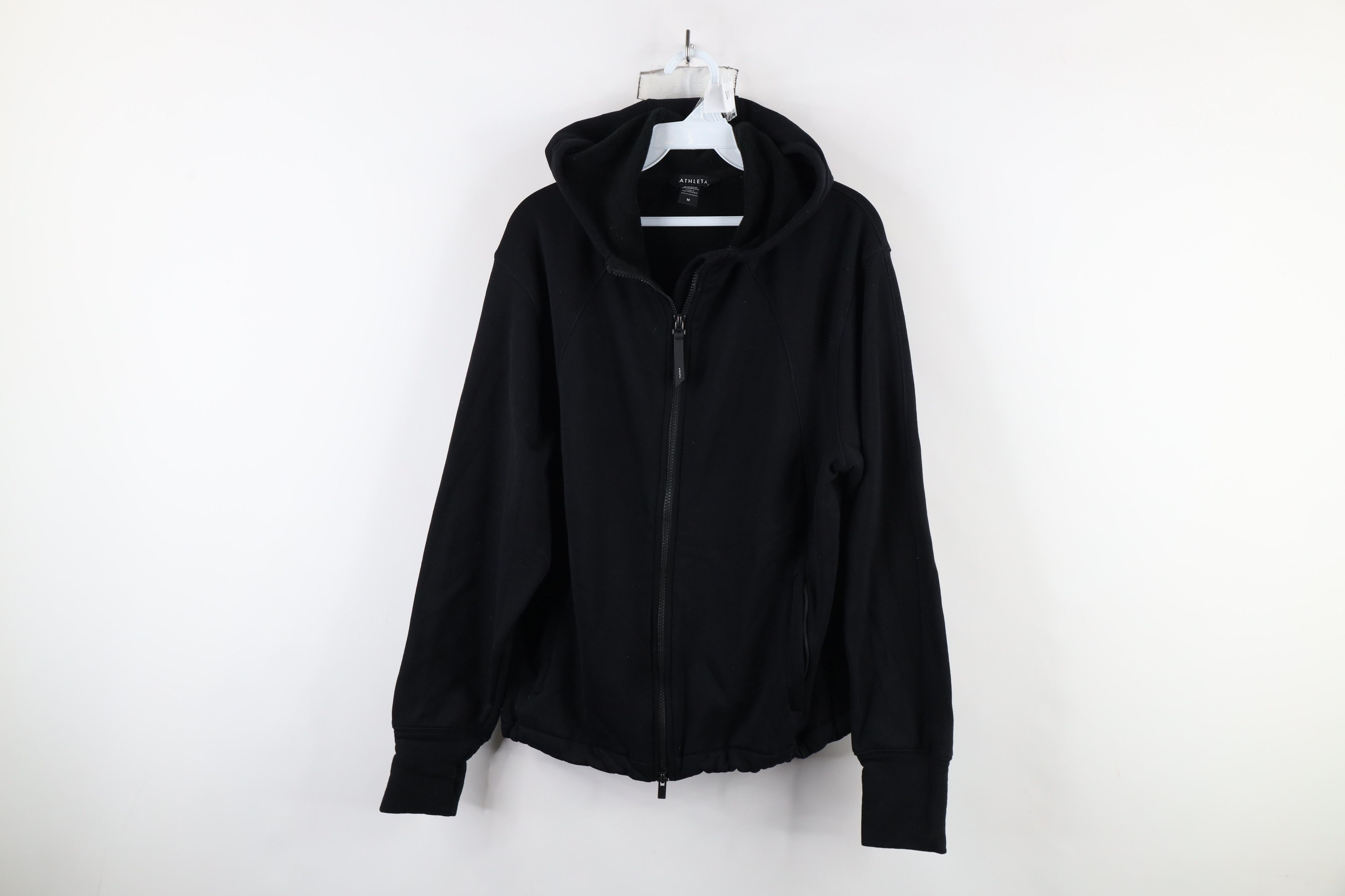Athleta × Vintage Athleta Touch Fleece Lined Full Zip Hoodie Sweatshirt Black Size M / US 6-8 / IT 42-44 - 1 Thumbnail