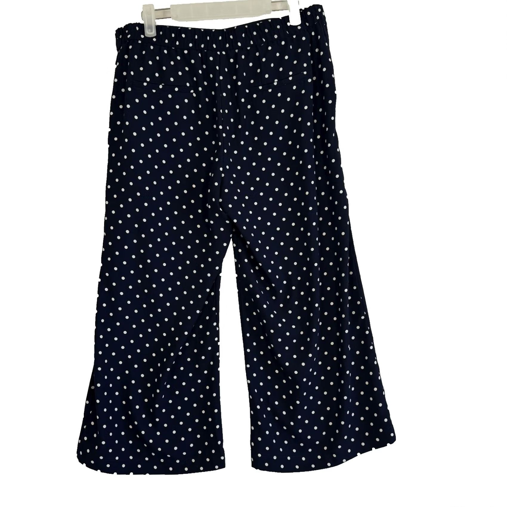 Banana Republic Banana Republic Pants Wide Leg Navy Blue White Dots M W 192 Polyester Cotton Dress Pants Modern Preppy Womens Regular Wide-Leg Size 32" / US 10 / IT 46 - 2 Thumbnail