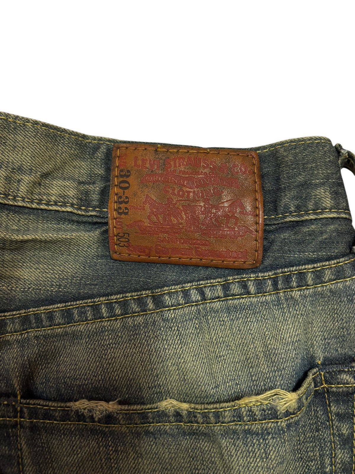 Levi's Y2k Vintage Levi’s 503 Mud Washed Distressed Jeans Size US 30 / EU 46 - 7 Thumbnail