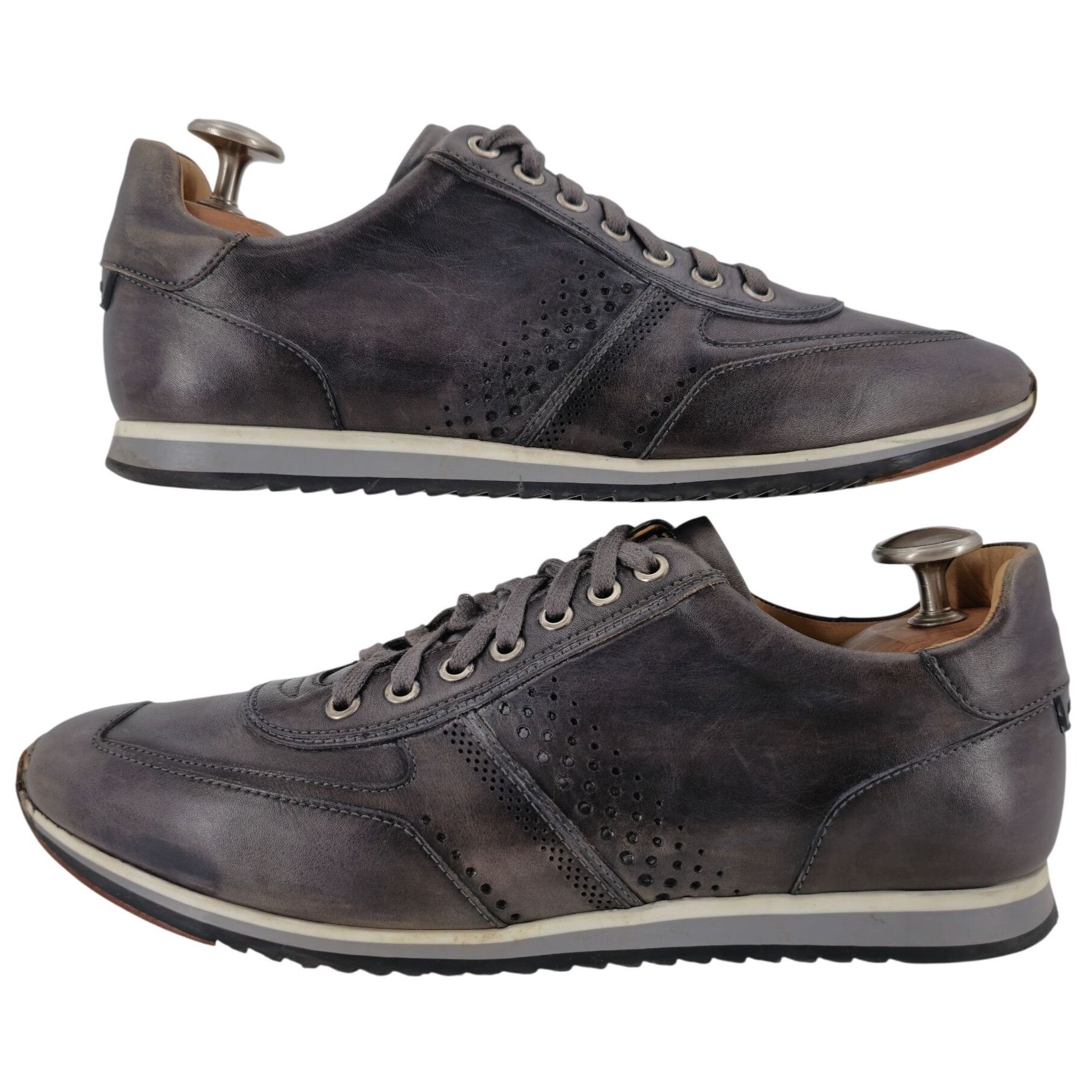 Magnanni Magnanni Spain Patina Gray Leather Fashion Sneakers Mens 9M Size US 9 / EU 42 - 5 Thumbnail