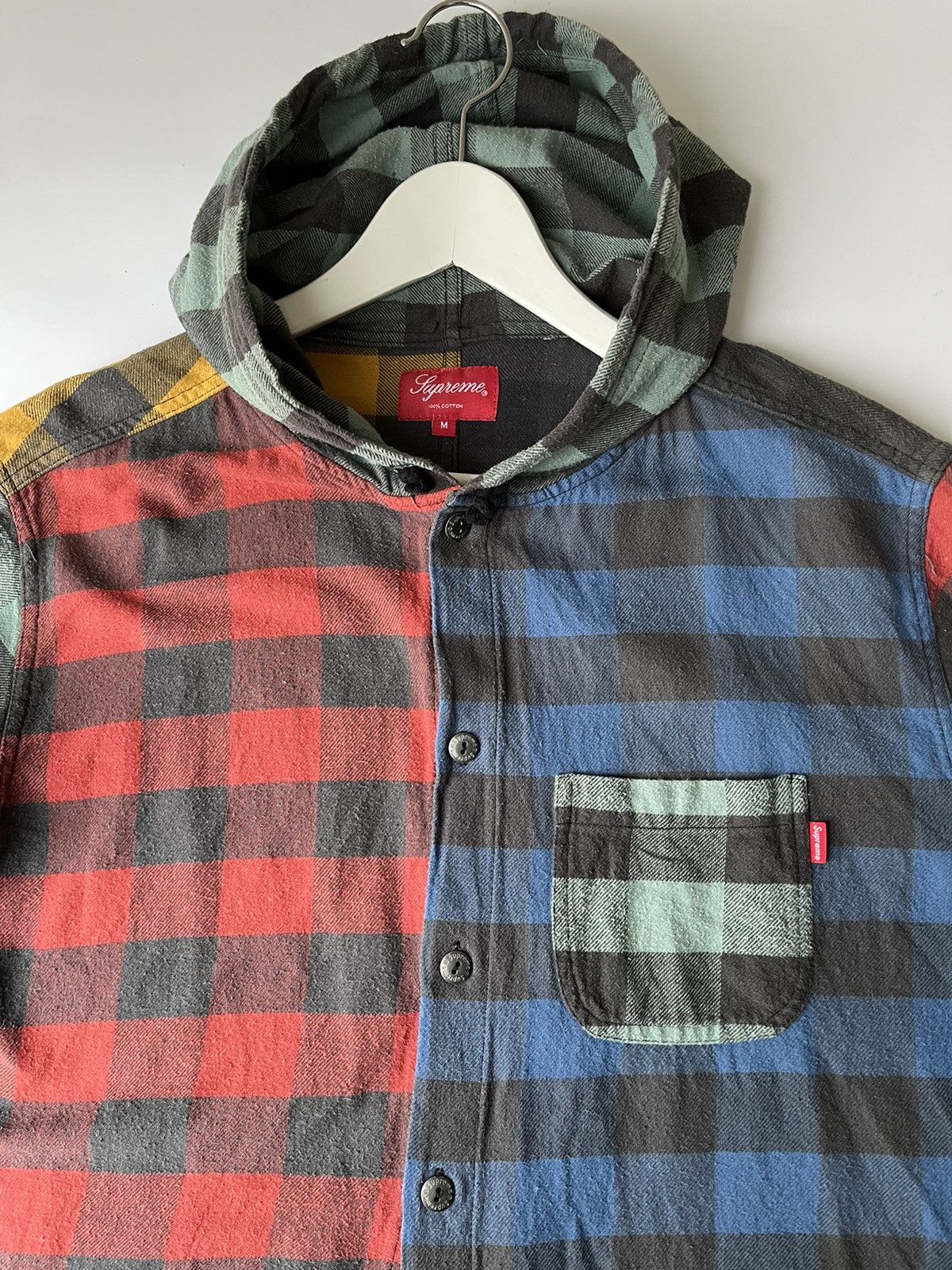 Supreme FW17 Supreme Hooded Buffalo Plaid Flannel Shirt | Grailed