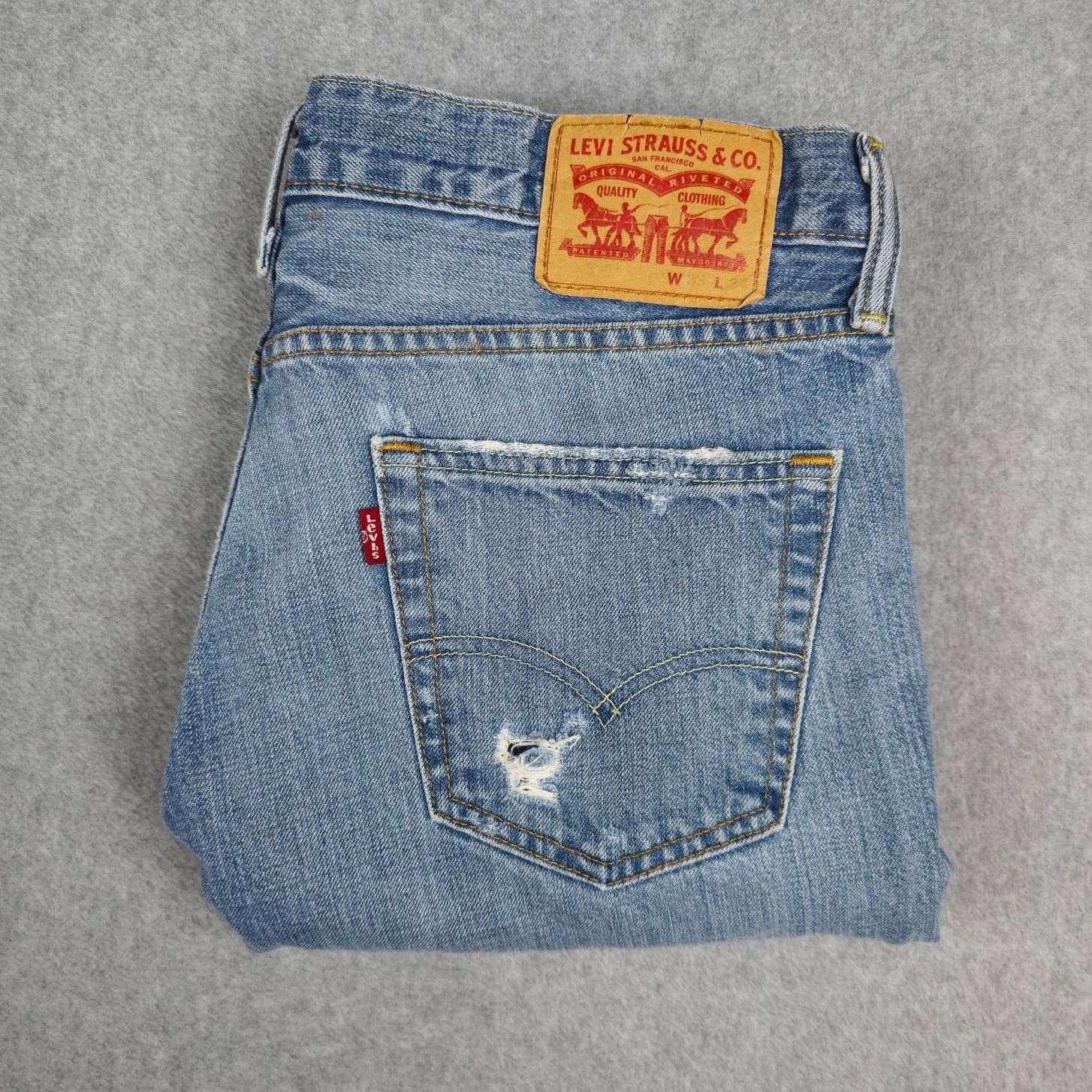 Levi's Levi's Mens 33x34 Straight Leg Distressed Jeans Size US 33 - 1 Thumbnail