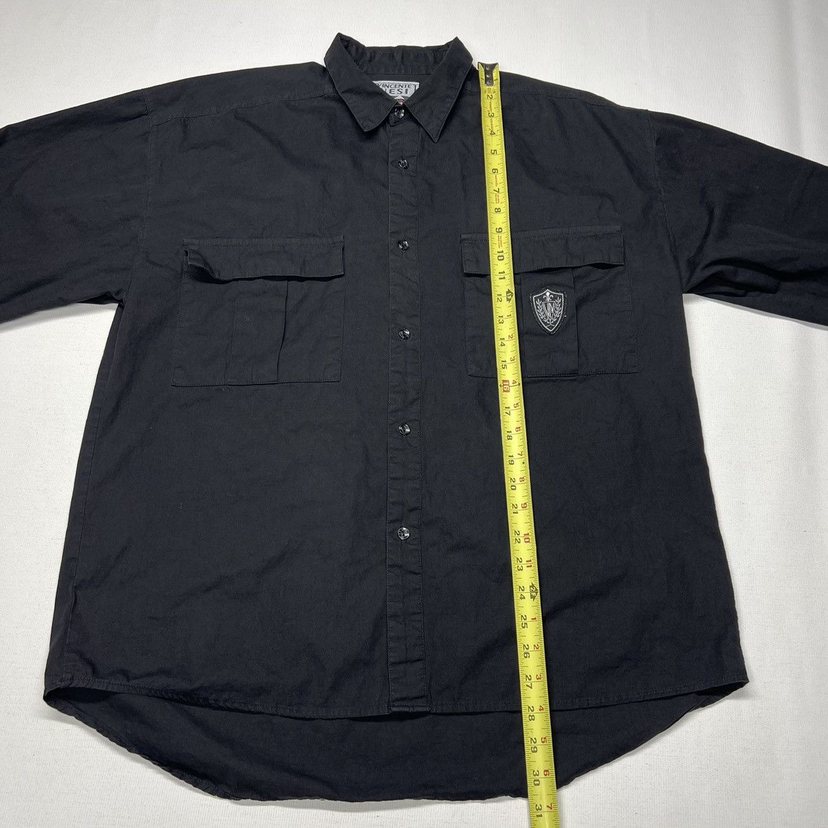 Vintage Vincente Nesi Button Up Shirt Black Pocket Cargo Patch Size US L / EU 52-54 / 3 - 12 Thumbnail