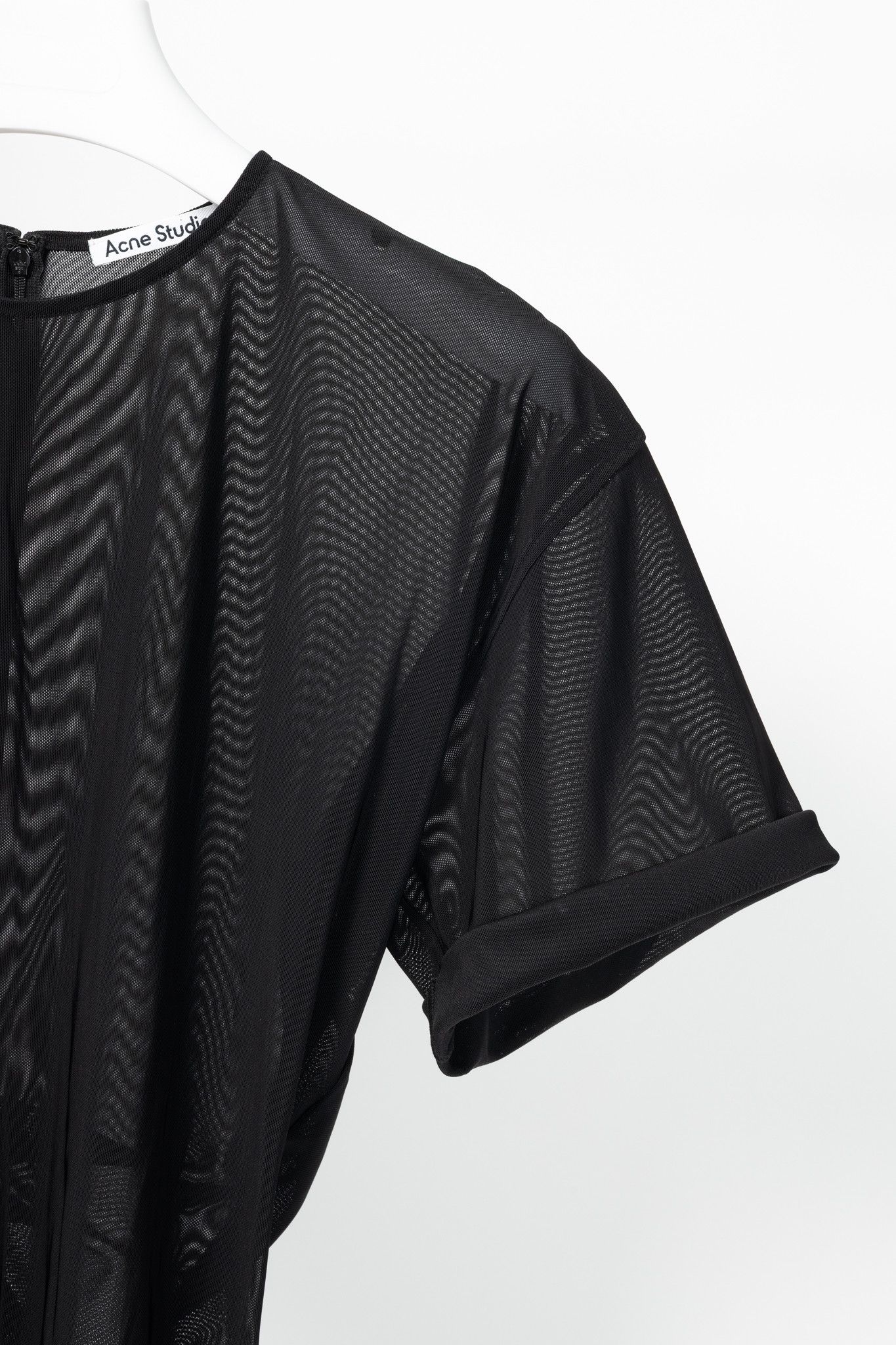 Acne Studios Acne Studios AW24 Black Ruched Mesh T-Shirt Size S / US 4 / IT 40 - 5 Thumbnail