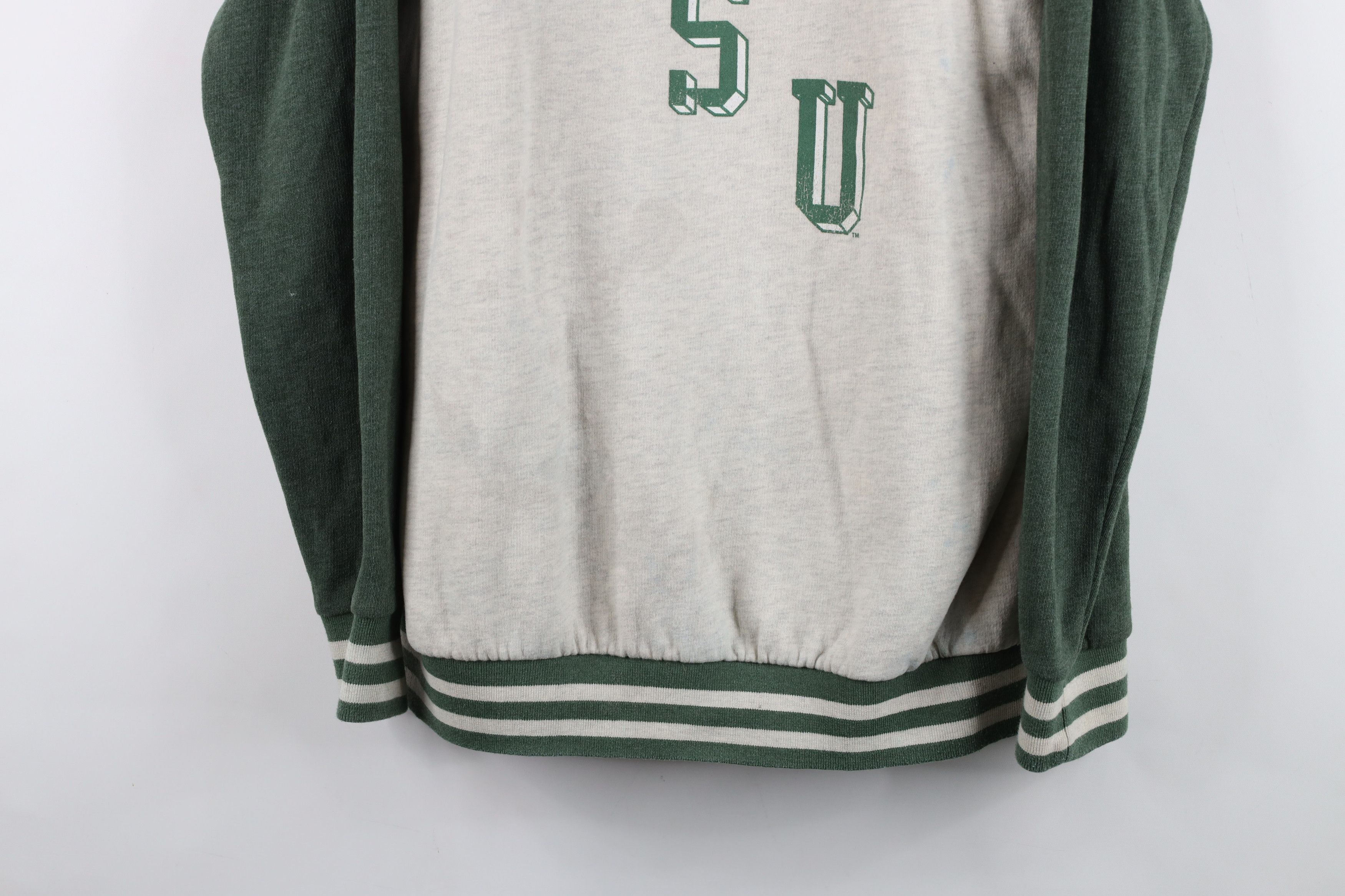 Vintage Retro Spell Out Michigan State University Raglan Sweatshirt Size XL / US 12-14 / IT 48-50 - 3 Thumbnail
