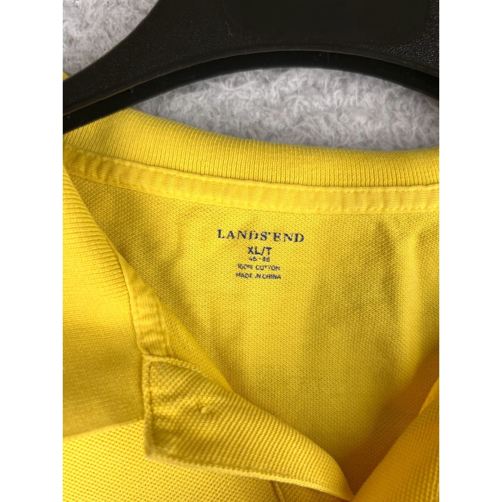 Lands' End Lands' End Polo Shirt Mens Extra Large Yellow Short Sleeve 100% Cotton Golf Knit Logo Embroidered Button - Mens, Polo, XL, Yellow, Lands' End Size US XL / EU 56 / 4 - 3 Thumbnail