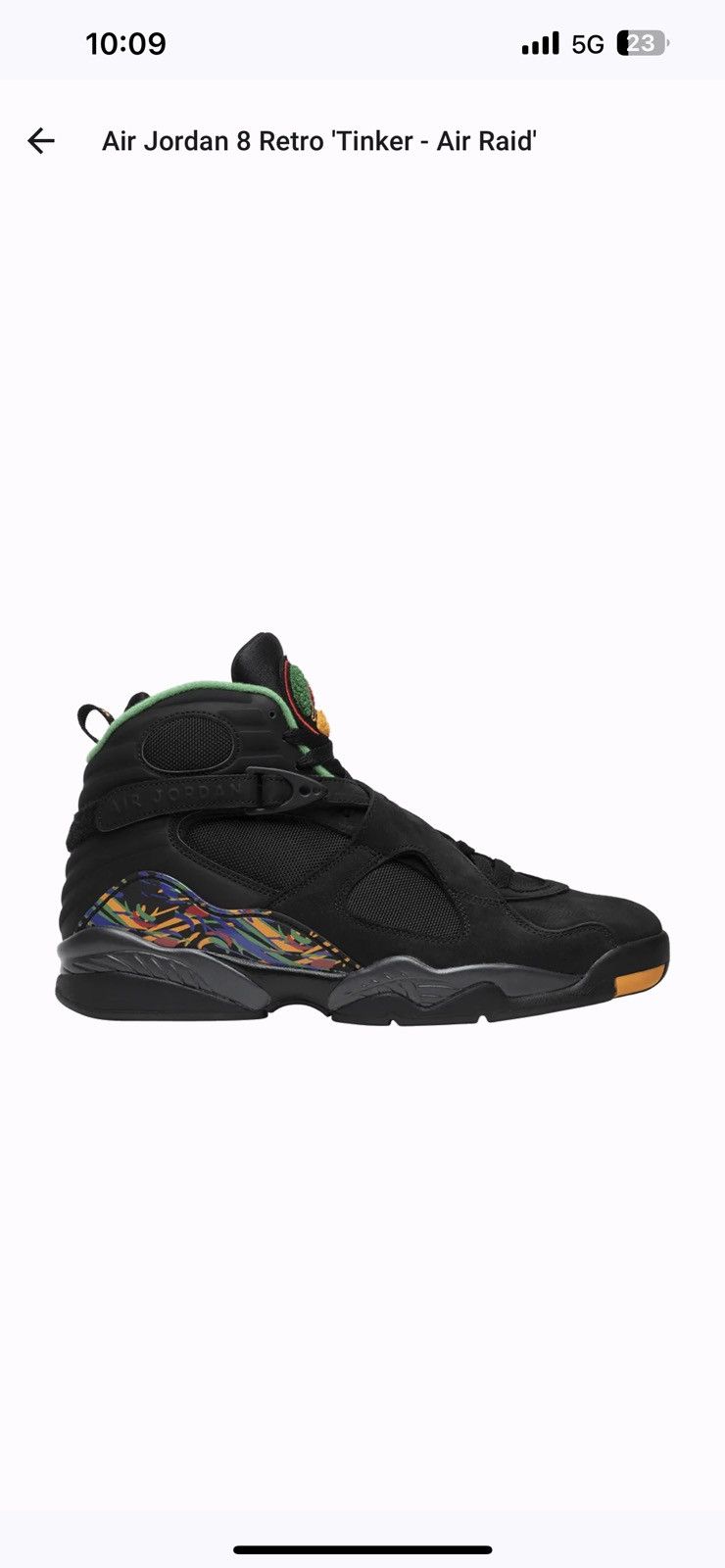 image of Jordan Nike Tinker Air Raid Shoes in Black, Men's (Size 11)