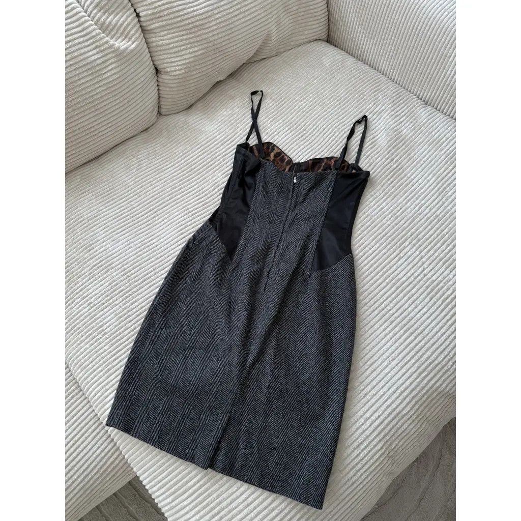 Dolce & Gabbana Dolce & Gabbana Grey Wool Structured Corset Suit Dress IT44 Size M / US 6-8 / IT 42-44 - 4 Thumbnail
