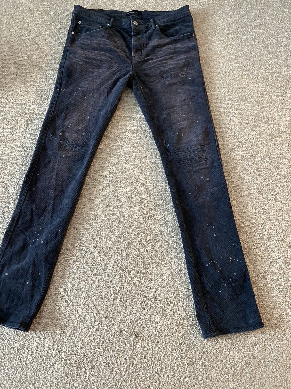 image of Purple Corduroy Pants Mens in Black (Size 34)