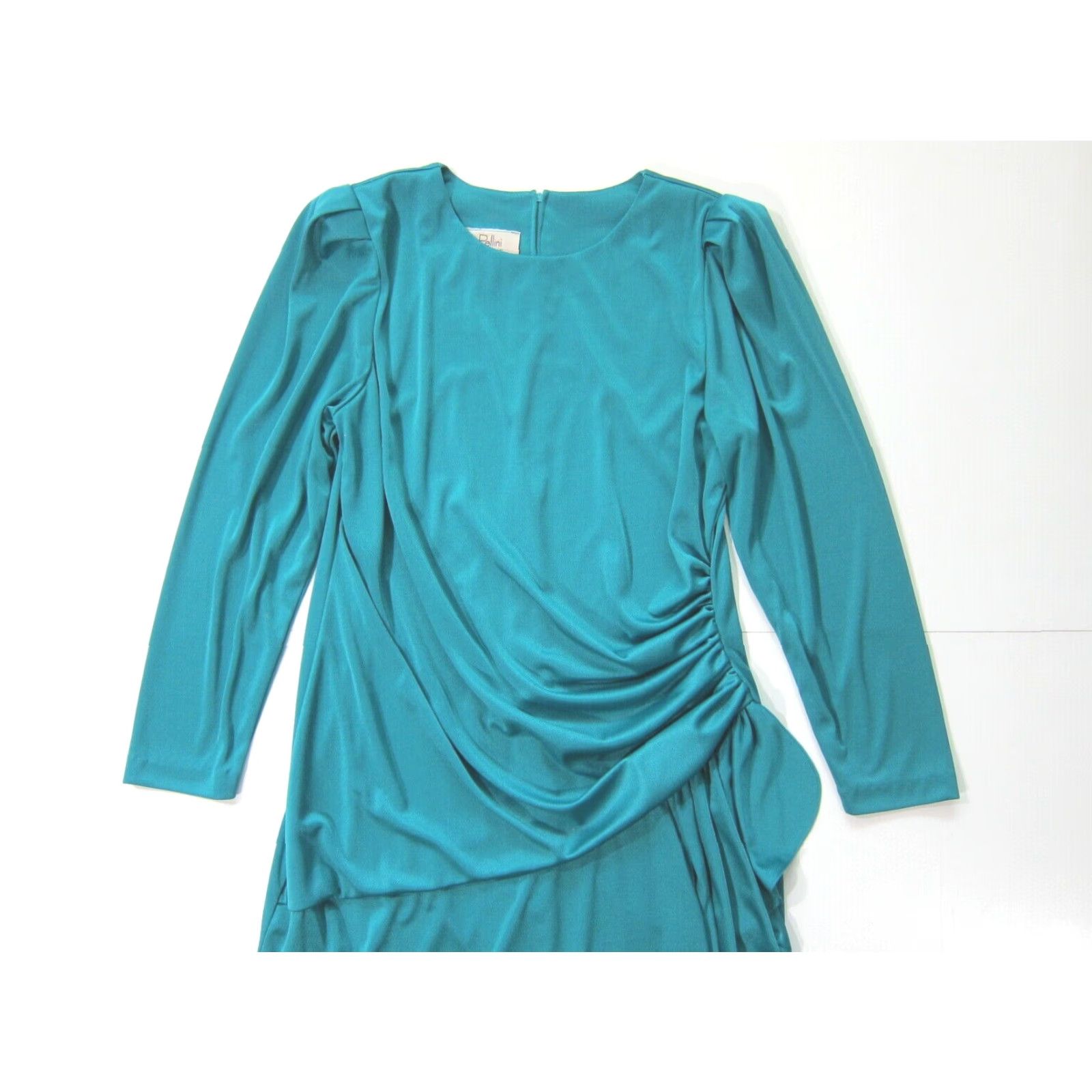Vintage Vintage Pellini After 5 Green Long Sleeve Ruched Ruffle Cocktail Dress Women L Size L / US 10 / IT 46 - 5 Thumbnail