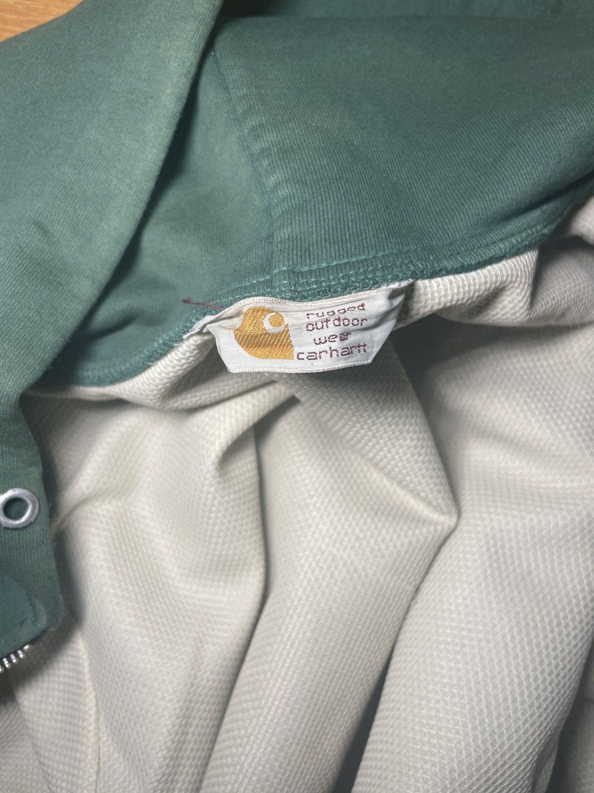 Carhartt × Carhartt Wip × Vintage Vintage Carhartt Zip Up Waffle Lined Hoodie Size US L / EU 52-54 / 3 - 4 Thumbnail
