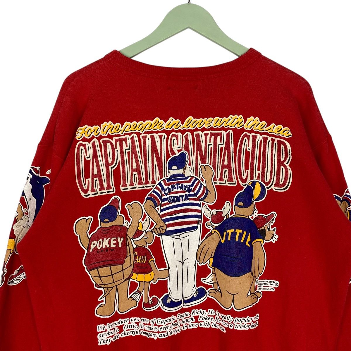 Vintage Vintage 90s Captain Santa Sweatshirt Crewneck Red Size L Size US L / EU 52-54 / 3 - 10 Thumbnail
