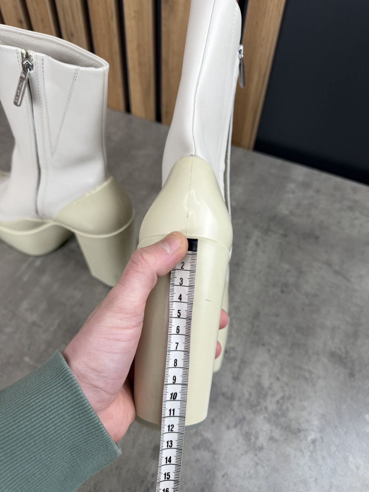 Peter Do at.kollektive x Peter Do Leather Platform Ankle Boots White Size US 10 / IT 40 - 19 Thumbnail