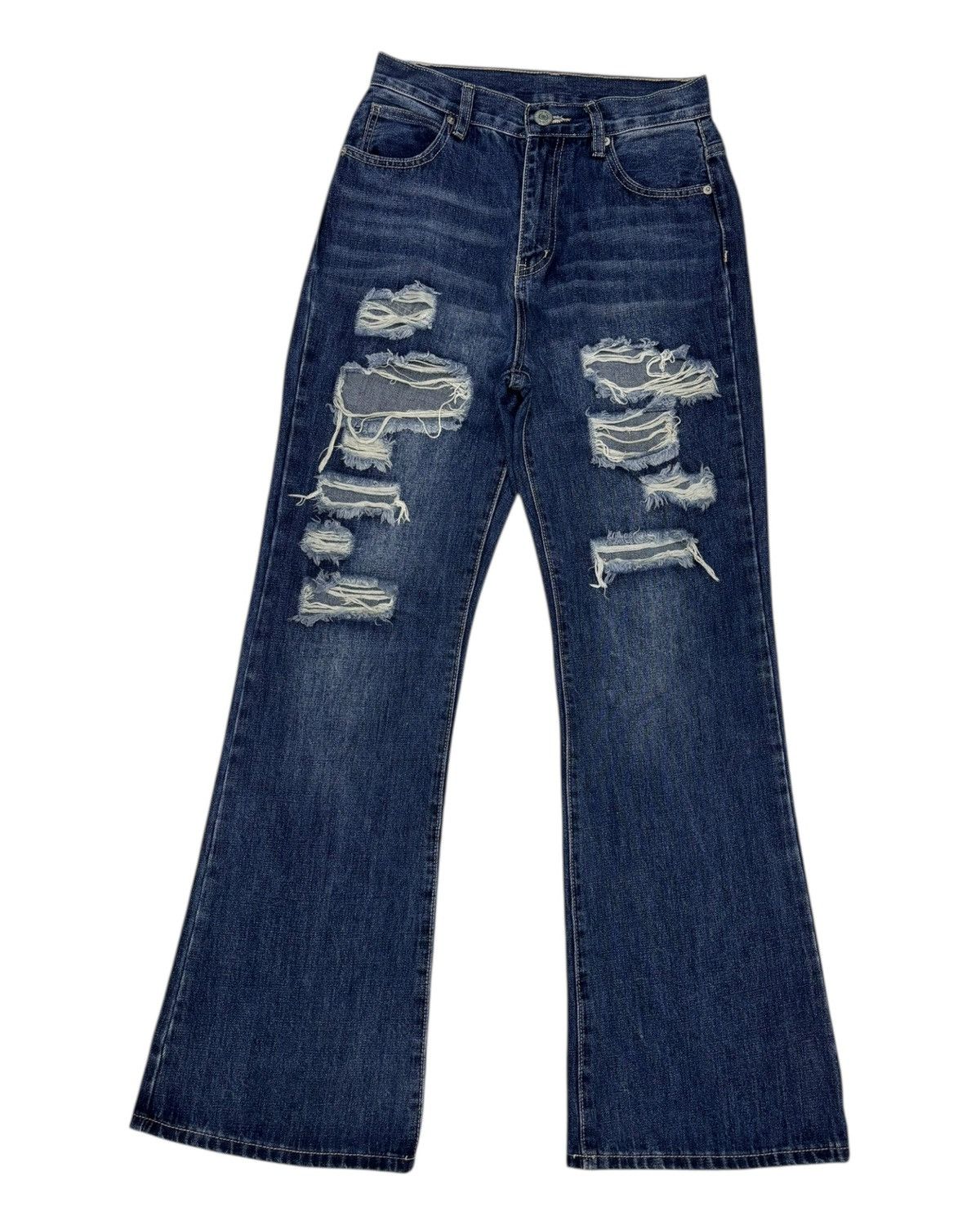 Hysteric Glamour Flared Custom Made Distressed Denim Jean