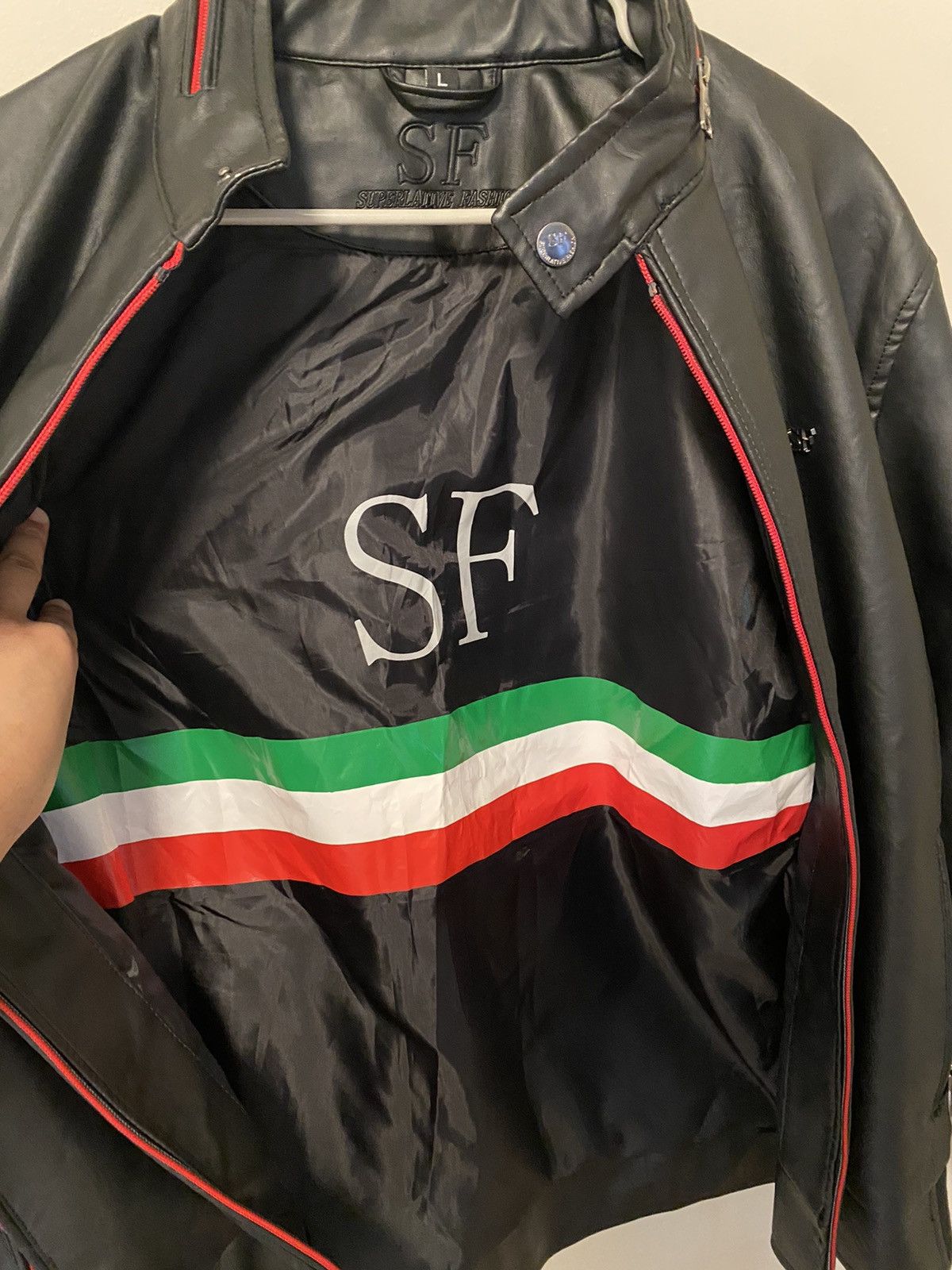 Genuine Leather Superlative Fashion Leather Jacket (Black) Size US L / EU 52-54 / 3 - 8 Thumbnail