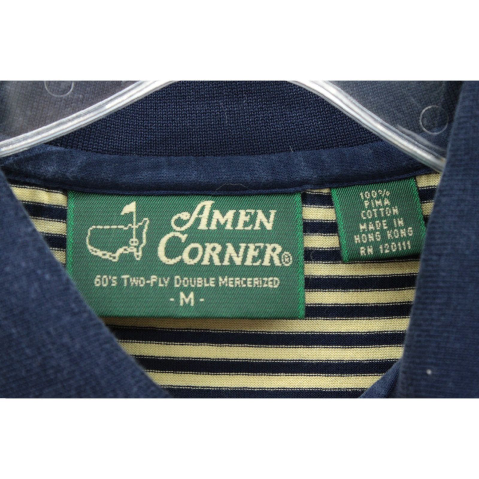 Vintage Masters Amen Corner Golf Polo Shirt Mens M Blue Yellow Striped Augusta National Size US M / EU 48-50 / 2 - 5 Thumbnail
