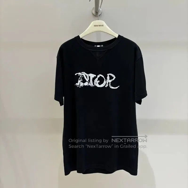 Dior Dior Black Cotton Logo Short Sleeve T-Shirt . Size US S / EU 44-46 / 1 - 1 Thumbnail