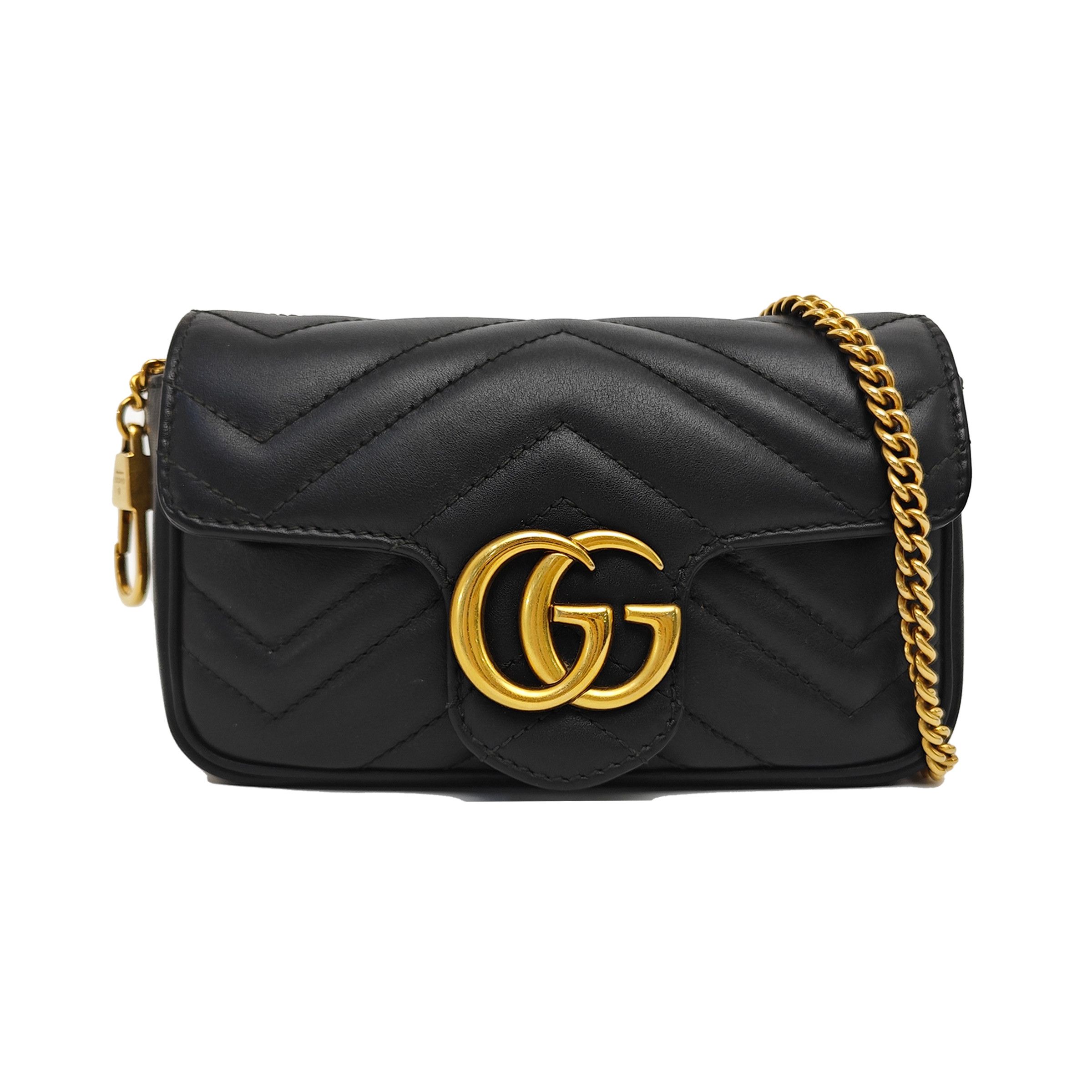 Gucci Gucci GG Marmont Mini Chevron Leather Chain Bag Size ONE SIZE - 1 Thumbnail