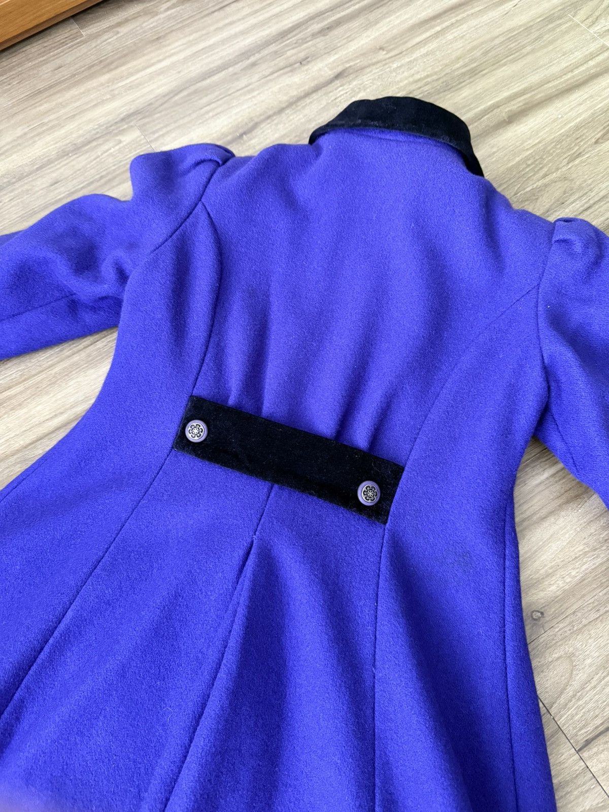 Other Vintage Rothschild Girls Wool Coat Sz 12 Purple Black Velvet Size XS / US 0-2 / IT 36-38 - 6 Thumbnail