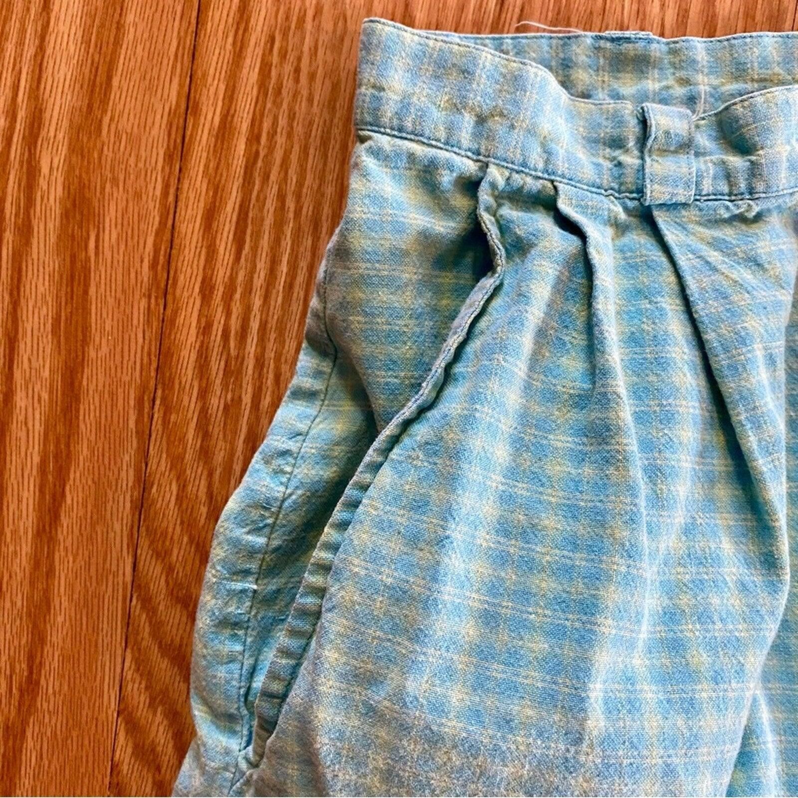 Other David Brooks Petite Vintage Blue Check Shorts Women 0 XSmall Size 26" / US 2 / IT 38 - 4 Thumbnail