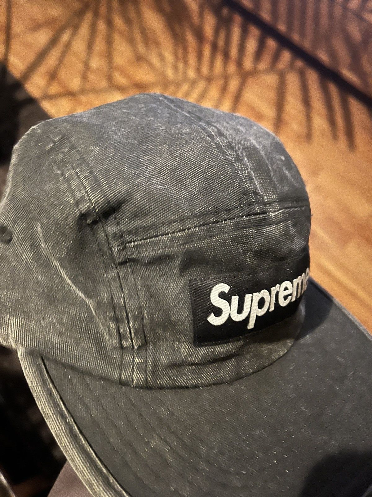Supreme Supreme Washed Black Denim Cap Hat Size ONE SIZE - 2 Thumbnail
