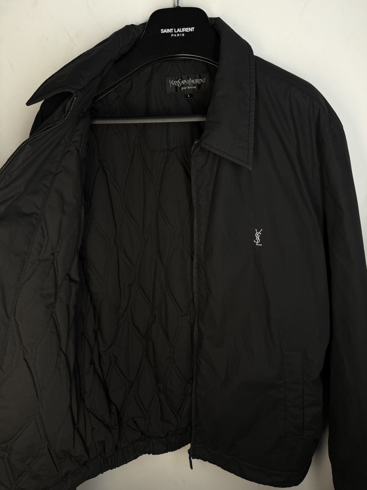 Yves Saint Laurent Black YSL Jacket Warmed Bomber Quilted Vintage Y2k zip up Size US L / EU 52-54 / 3 - 1 Thumbnail