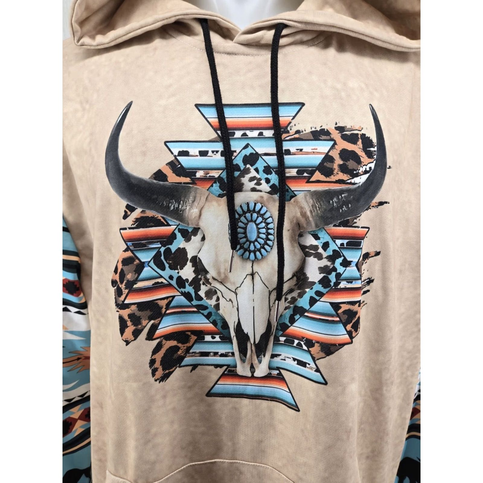 Vintage VINTAGE Tribal Hoodie Mens XL Western Style Royaura Hooded Pullover Size US XL / EU 56 / 4 - 2 Thumbnail