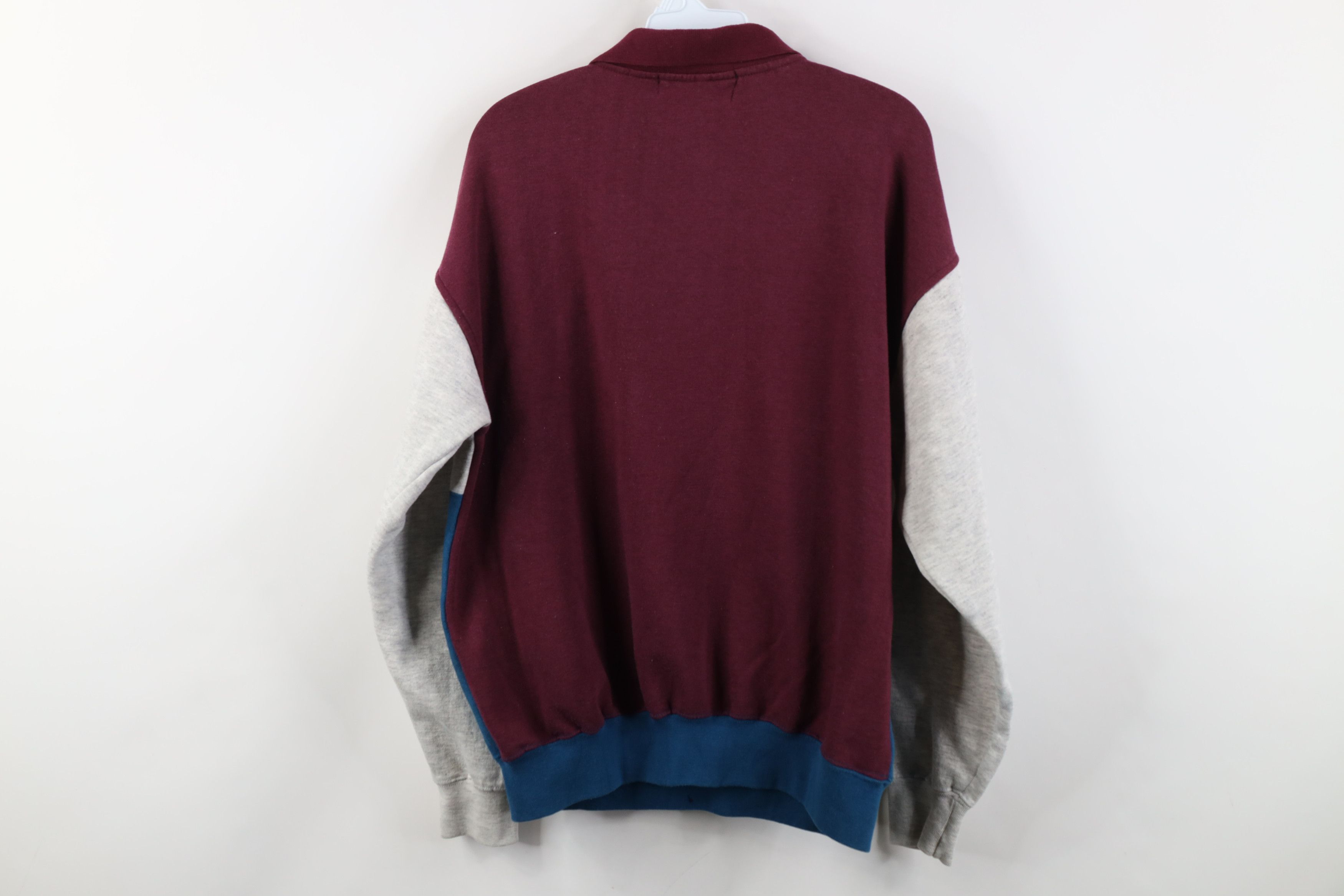 Vintage Vintage 90s Streetwear Block Collared Pullover Sweatshirt Size US L / EU 52-54 / 3 - 11 Thumbnail