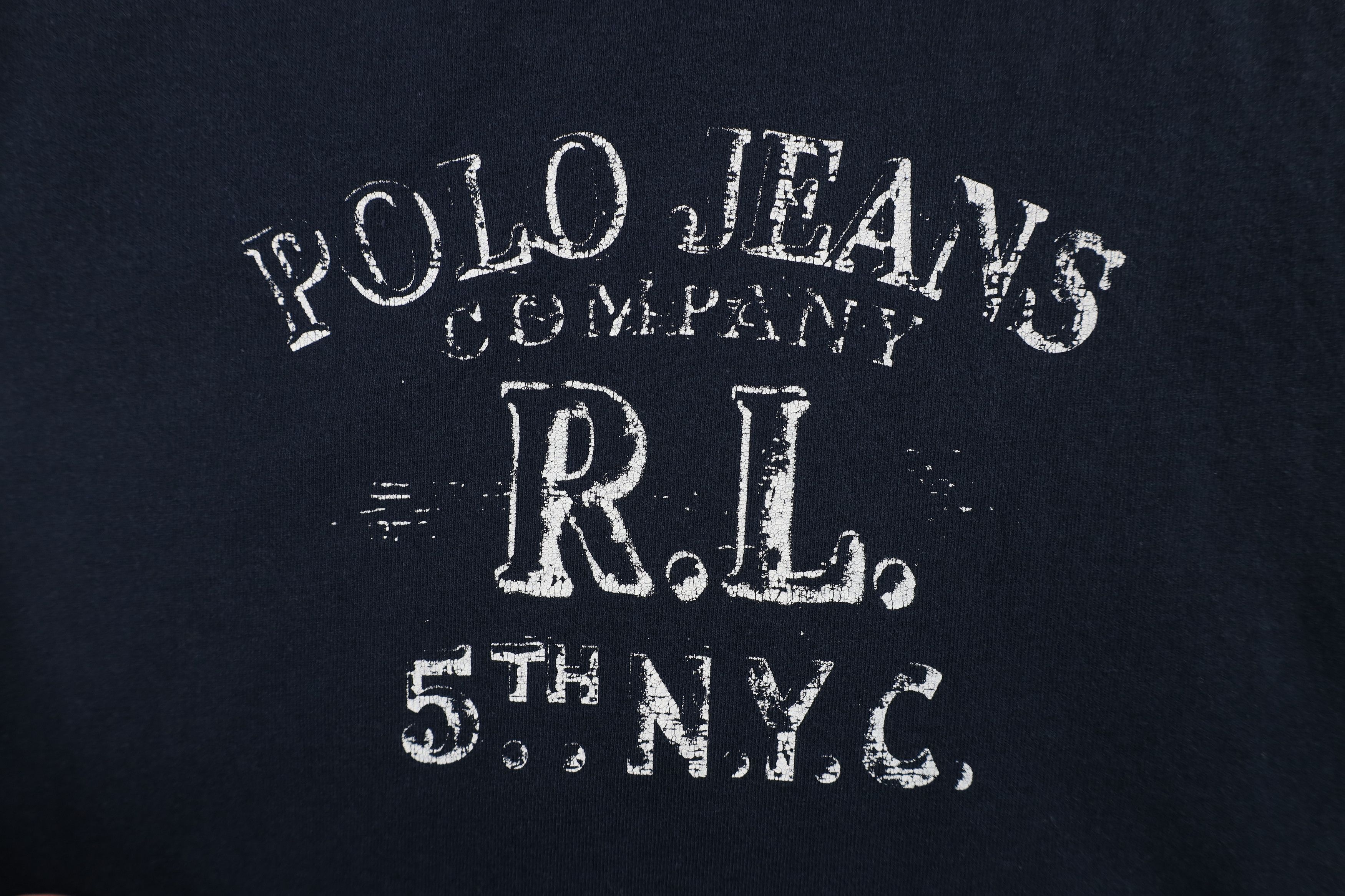Ralph Lauren × Vintage Vintage 90s Ralph Lauren Spell Stamp New York T-Shirt Blue Size US XL / EU 56 / 4 - 4 Thumbnail