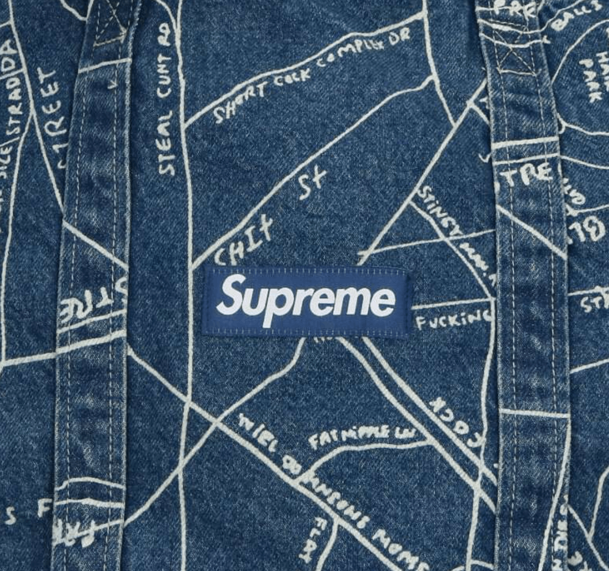 Supreme SUPREME 19SS Gonz Map Denim Tote Bag Size ONE SIZE - 2 Thumbnail